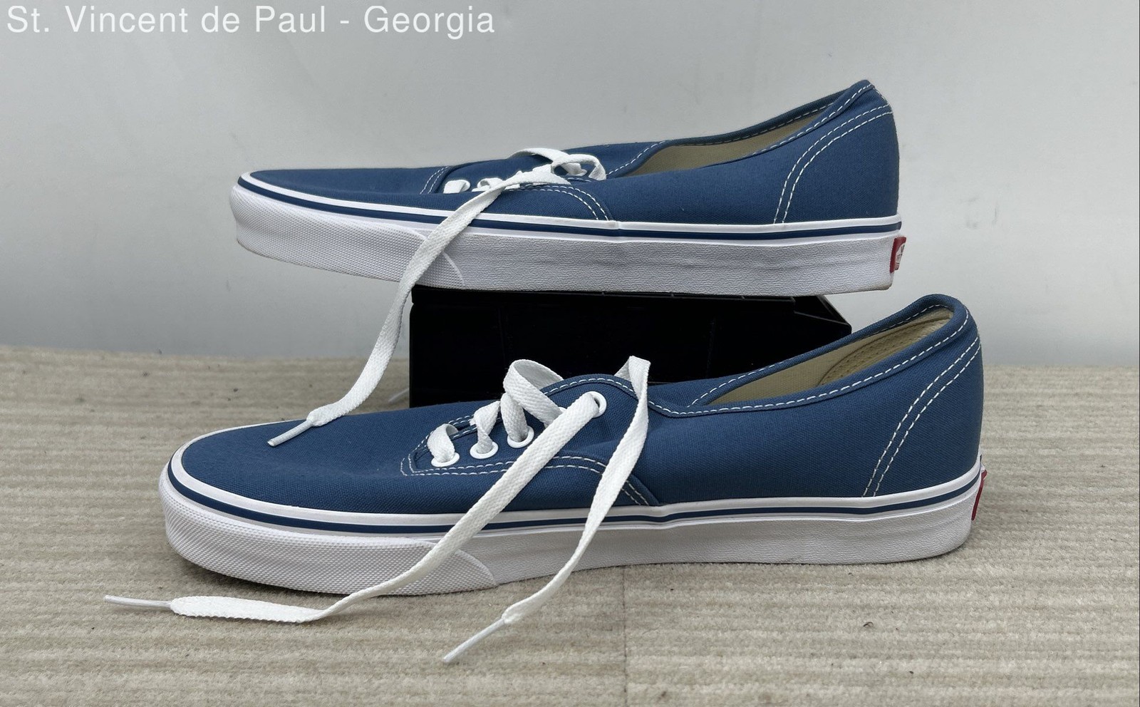 Vans Off The Wall Authentic Blue Solid Athletic Shoe Men 10.5 Skateboard