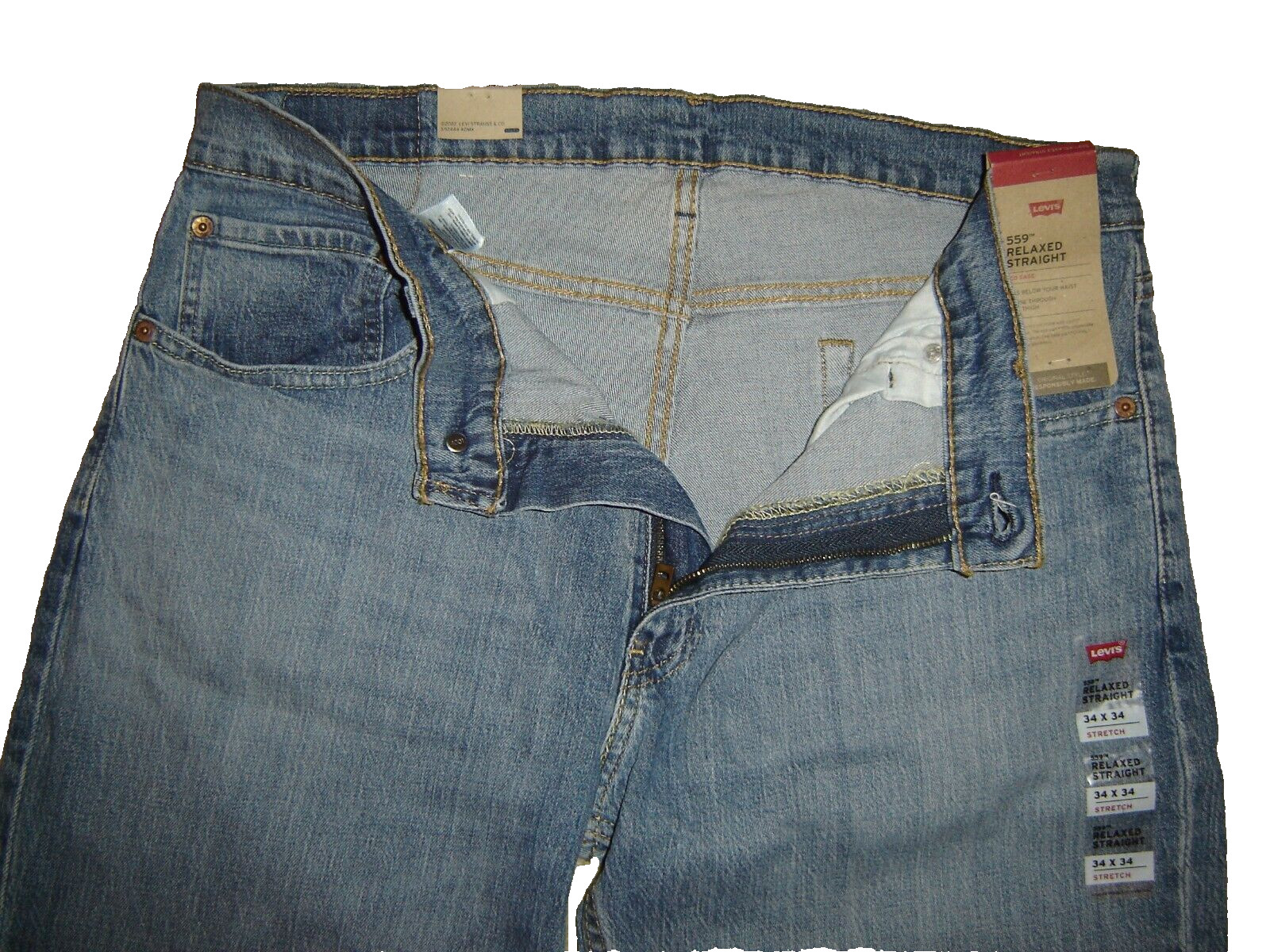 NWT Levi’s 559 jeans 34 x 34 Relaxed Straight Fit Retail $80 Style # 00559-0573