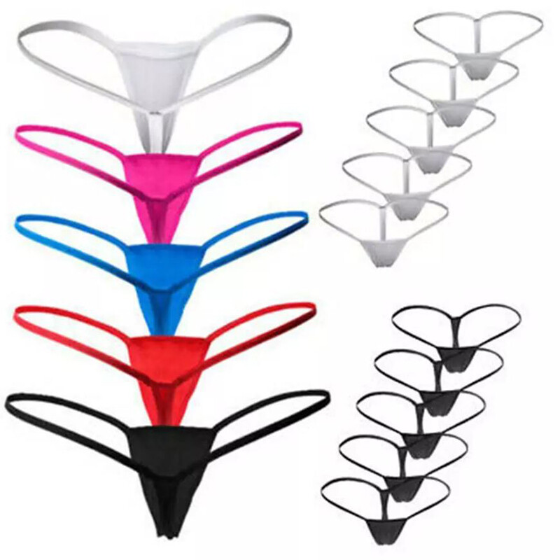 5 Pack Lot Mini G-String Underwear Women Sexy Thong Panties Micro Lingerie Panty