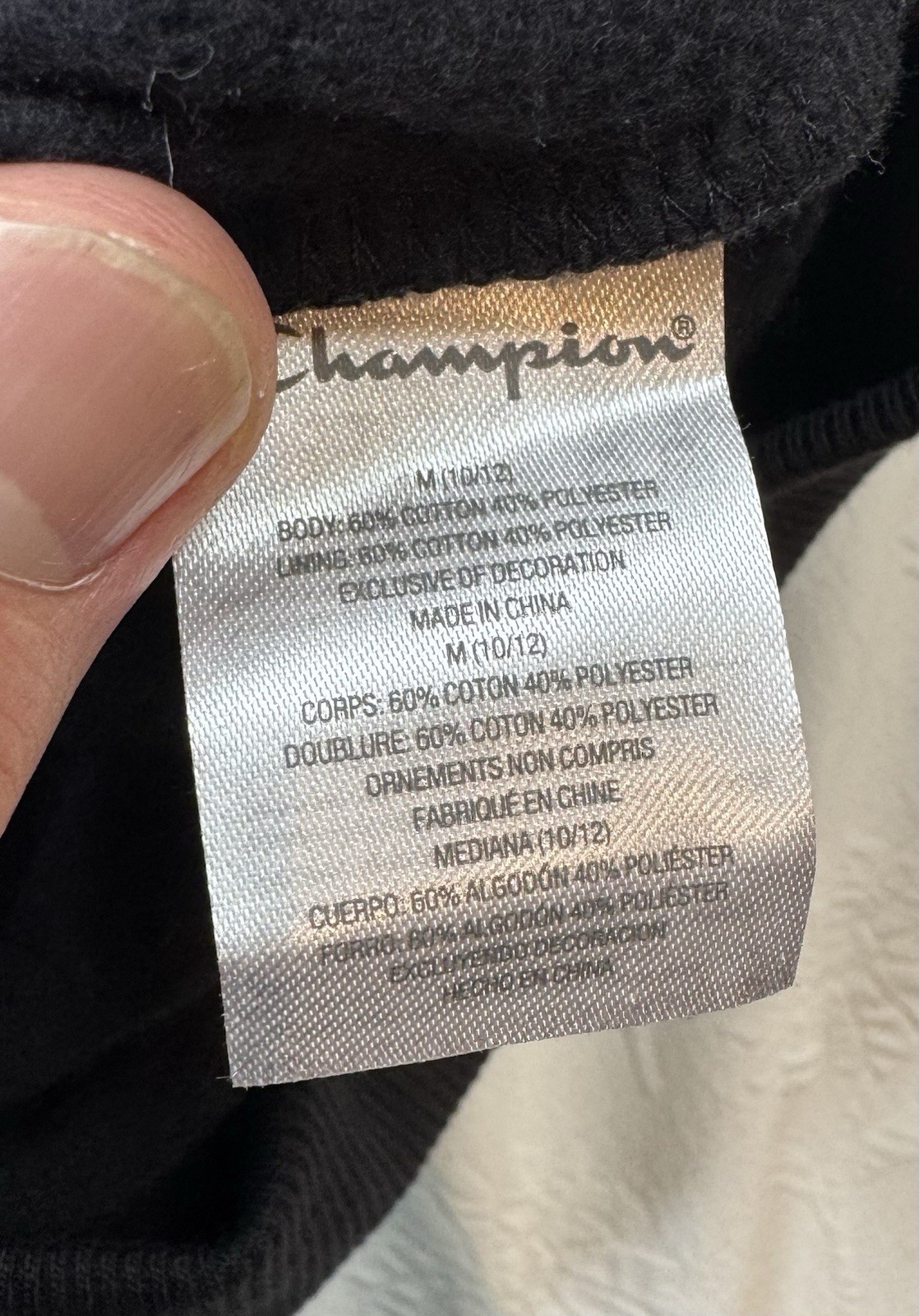 Men’s Champion – Fleece Pullover Black Hoodie Hooded Sweatshirt – Medium – NWT