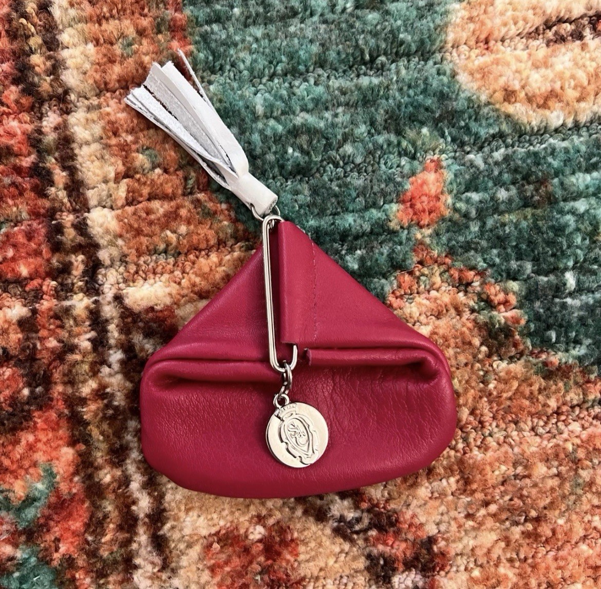 scuola del cuoio italian genuine leather coin purse in fuchsia