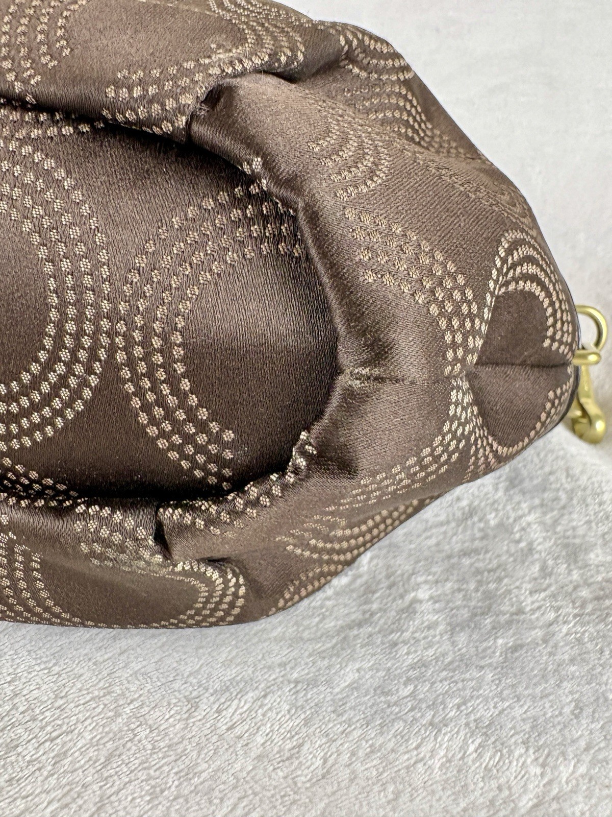 Coach Madison Dotted Op Art Sophia Satchel In Brown Sateen With Scarf