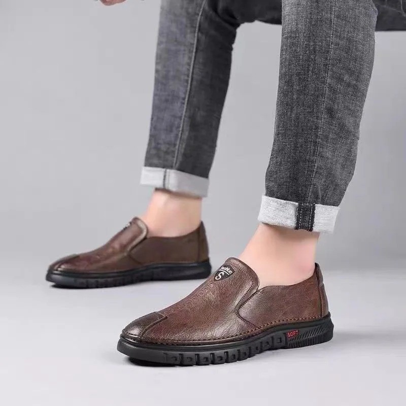 Men’s PU Leather Loafers Luxury Casual Driving Shoes Breathable Slip On Moccasin