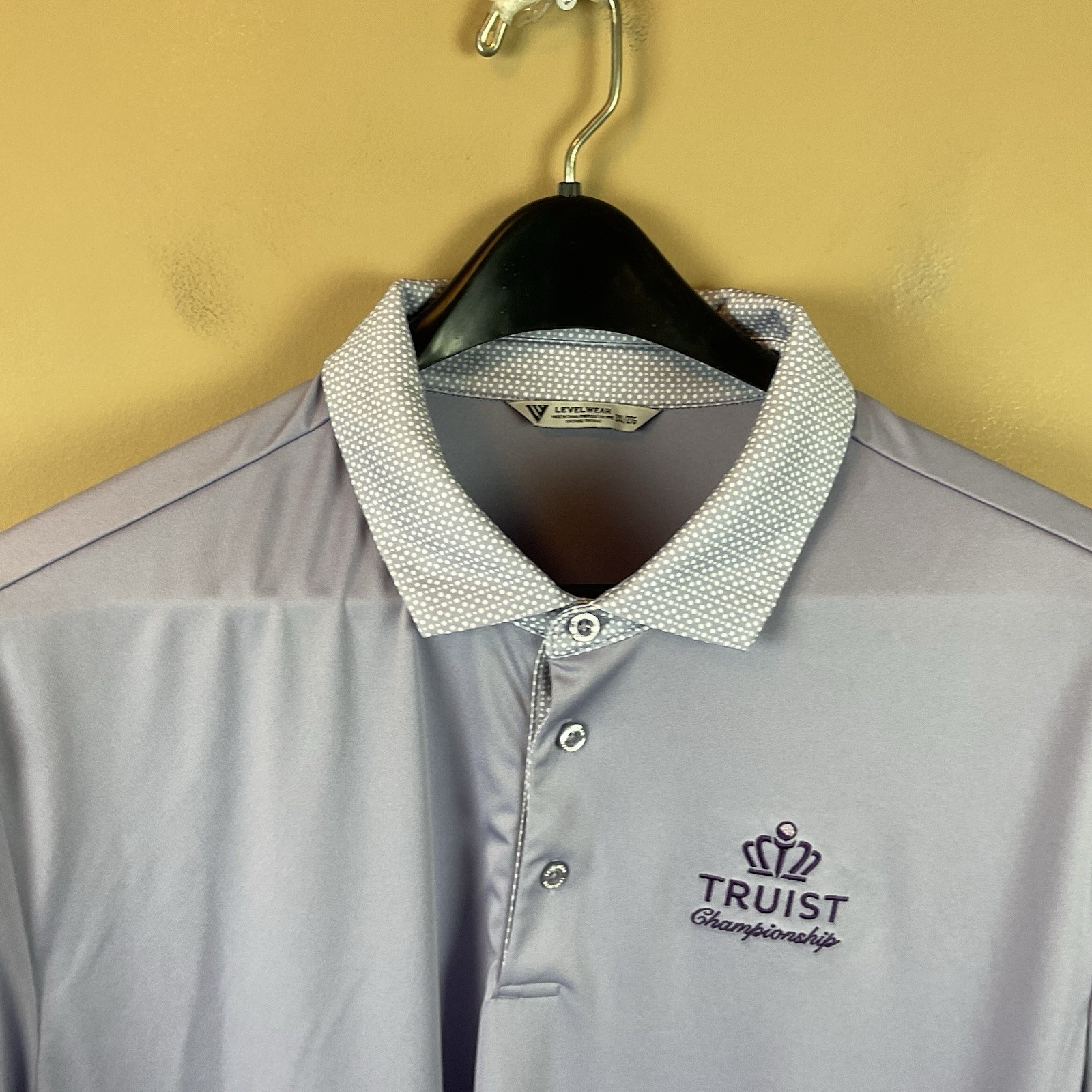 Level Wear Golf Polo Shirt Mens 2XL Purple S/S Truist Championship Polyester