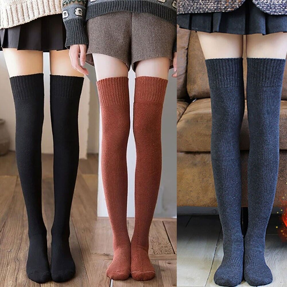 Women’s Thigh High Knit Leg Warmers for Cold Weather Long Boot Socks Foot Cover