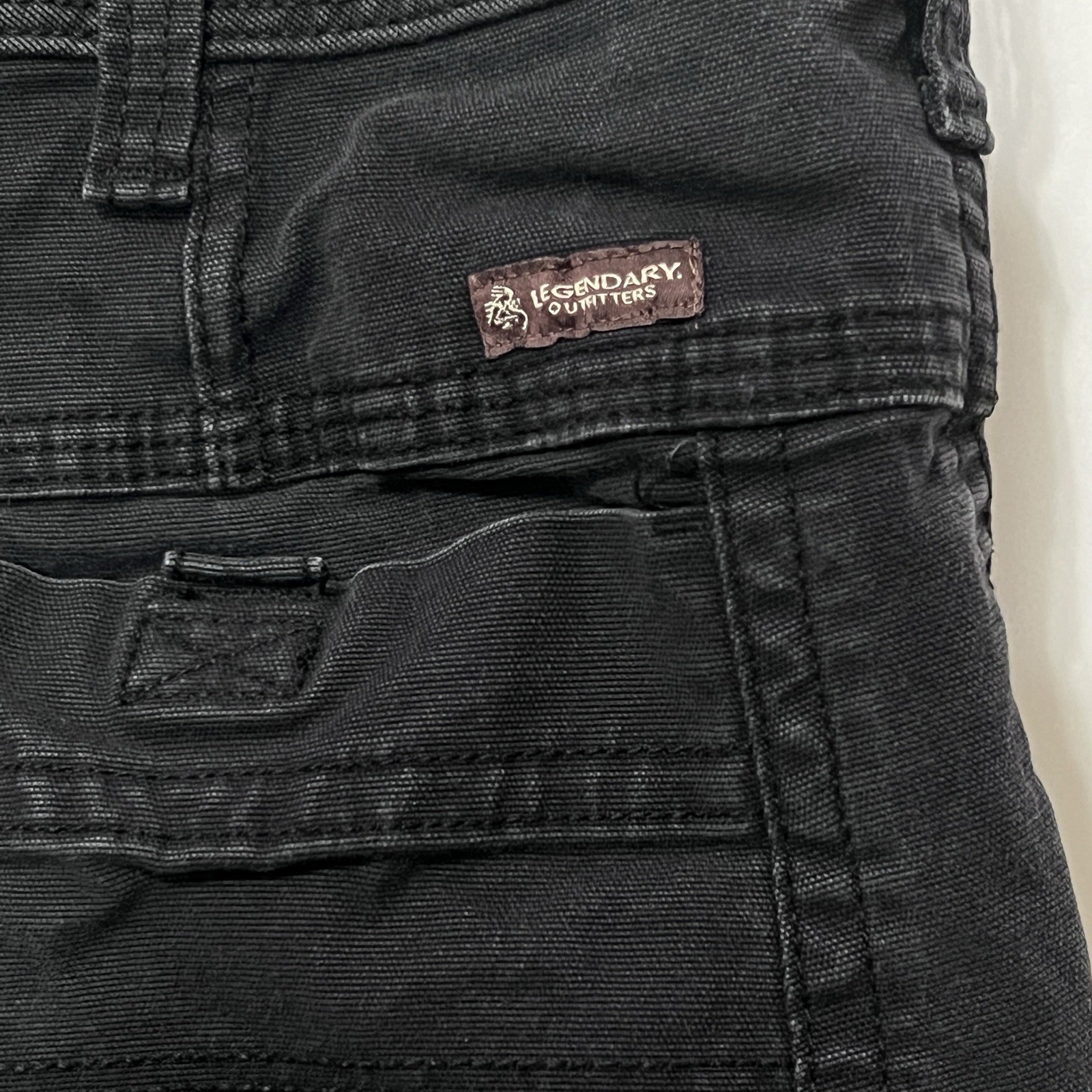 Legendary Outfitters Canvas Outdoor Carpenter Utility Pants Black Stretch 40X30