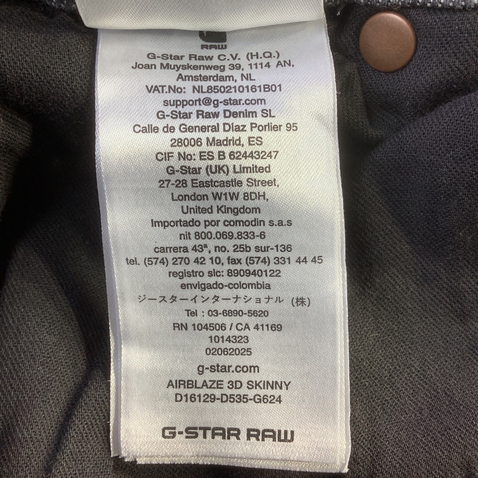 G-Star RAW Airblaze 3D Skinny Jeans 28 x 30 Faded Odyssey Grey Destroyed NWT