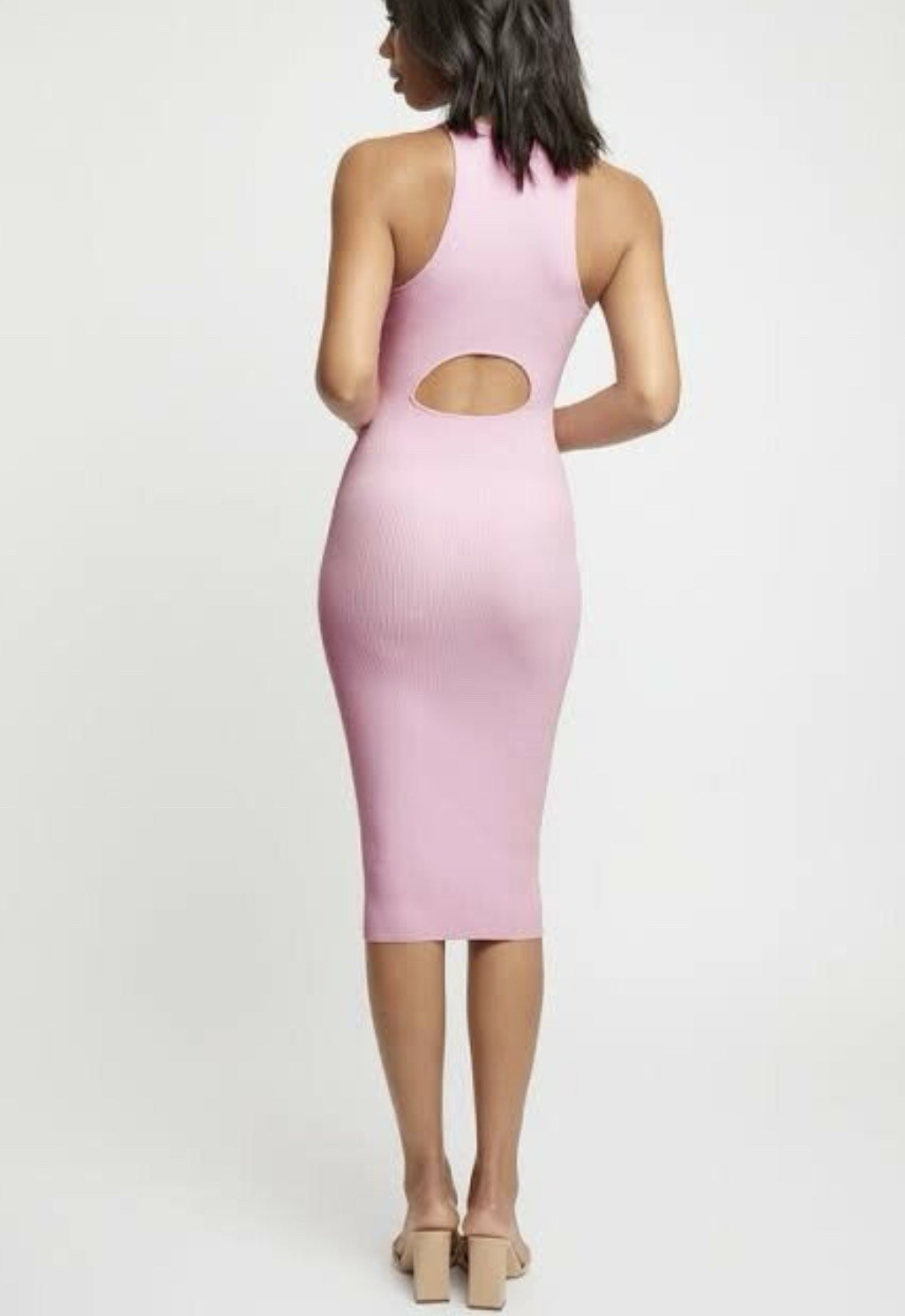 NWT Pretty Sweet Yet Sexy KOOKAI Pink Lola Luna Cutout Midi Dress Size 1 38