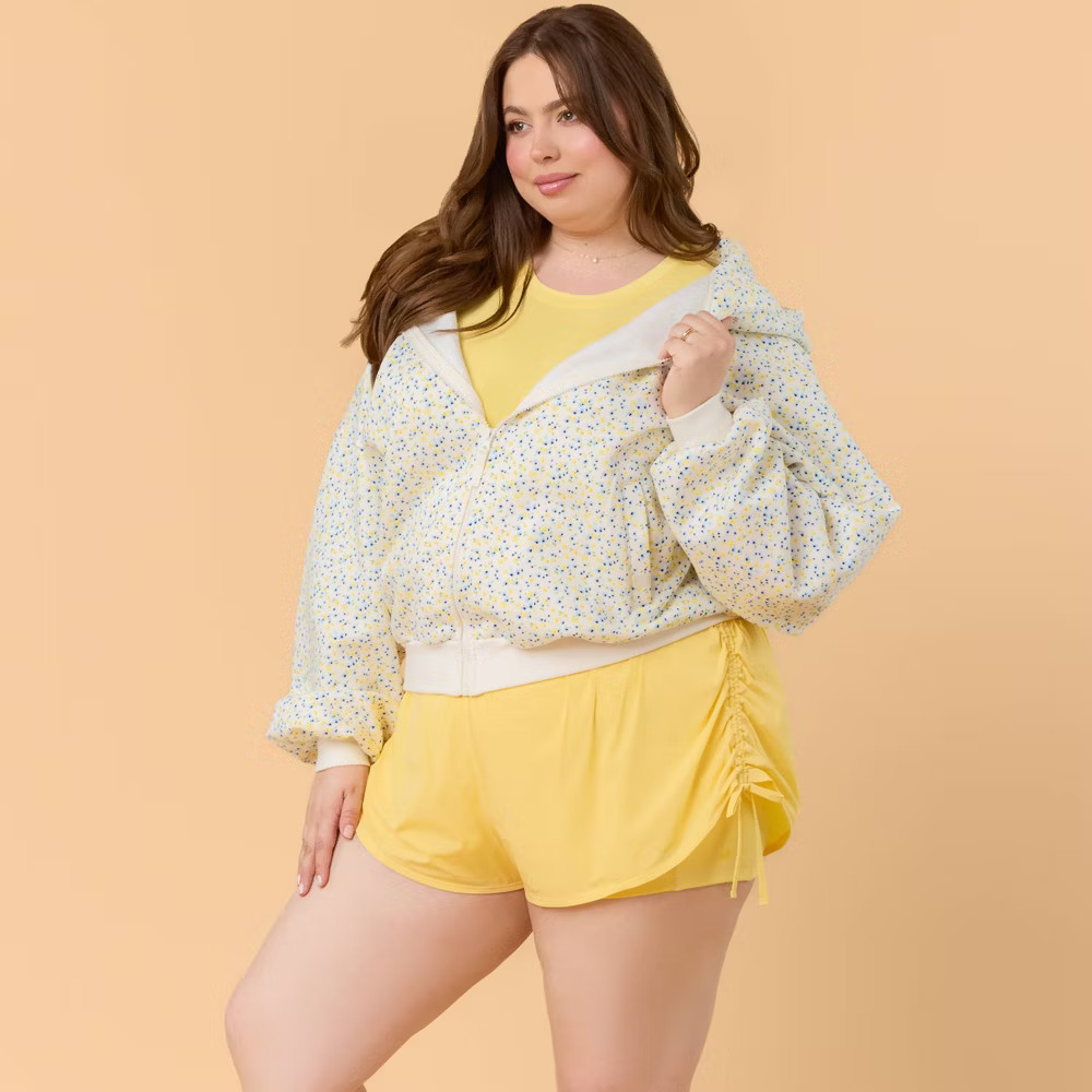 Blogilates Women Mommy & Me Marshmallow Full Zip Hooded Sweatshirt – White