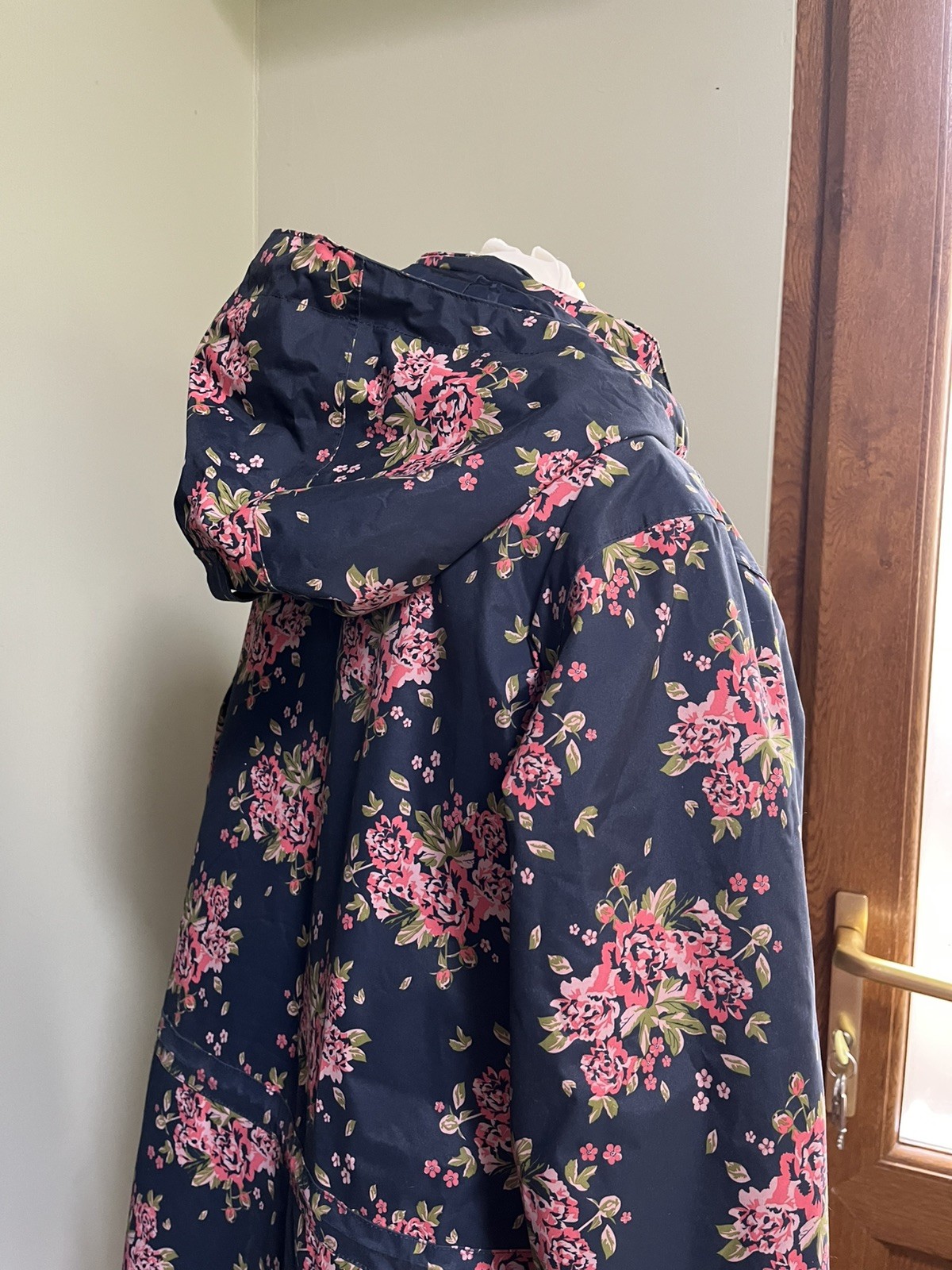 Regatta Waterproof Raincoat Ladies Jacket Blue Pink Floral Foldaway Hood UK14
