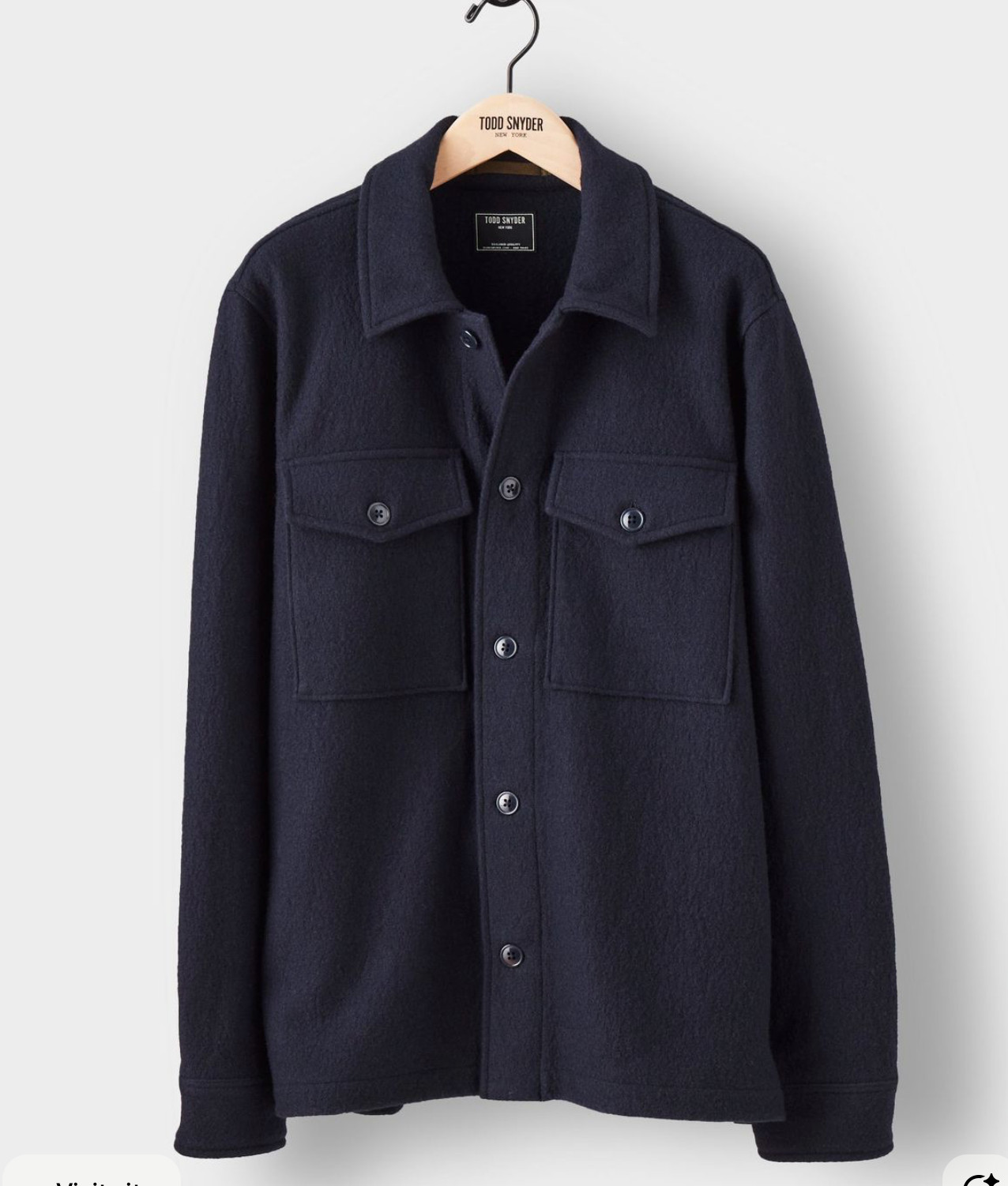 Todd Snyder Italian CPO Shirt Jacket in Navy – XS, NWT, Made in Italy, 100% Wool