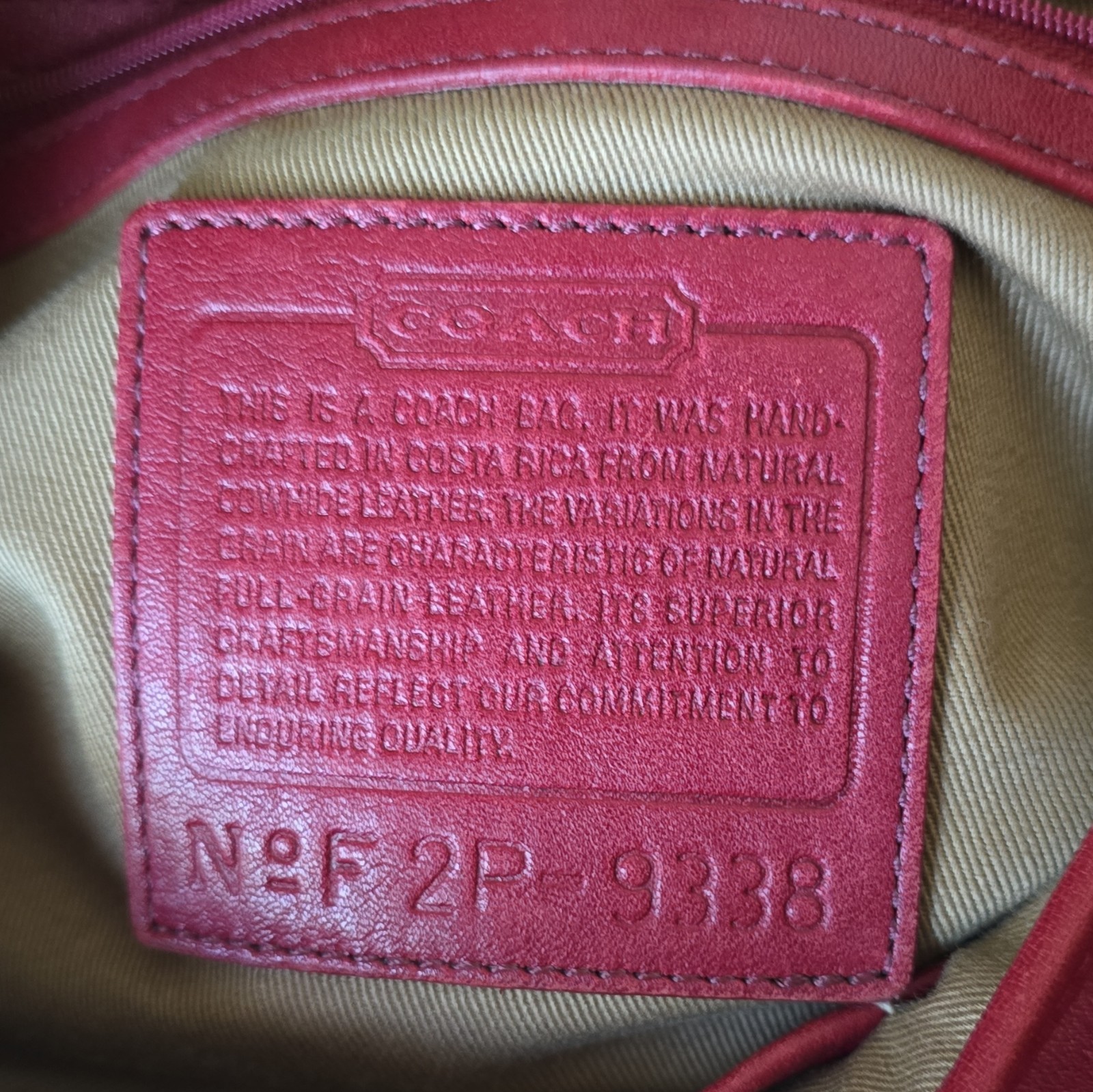 Coach Red Small Crescent Shoulder Bag Turn Lock Gold Hardware Hang Tag