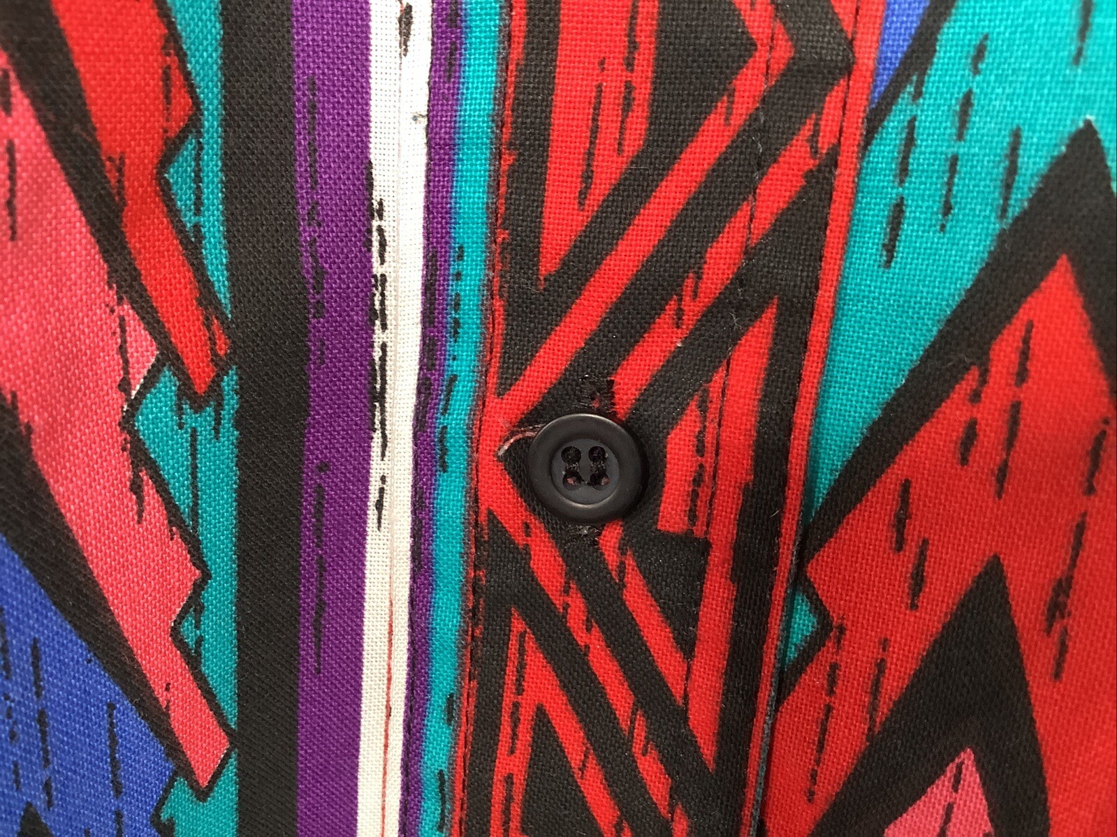 Vintage Plainsman Button Down Shirt Sz 20 4X 20.5 Aztec For Big Men Geometric
