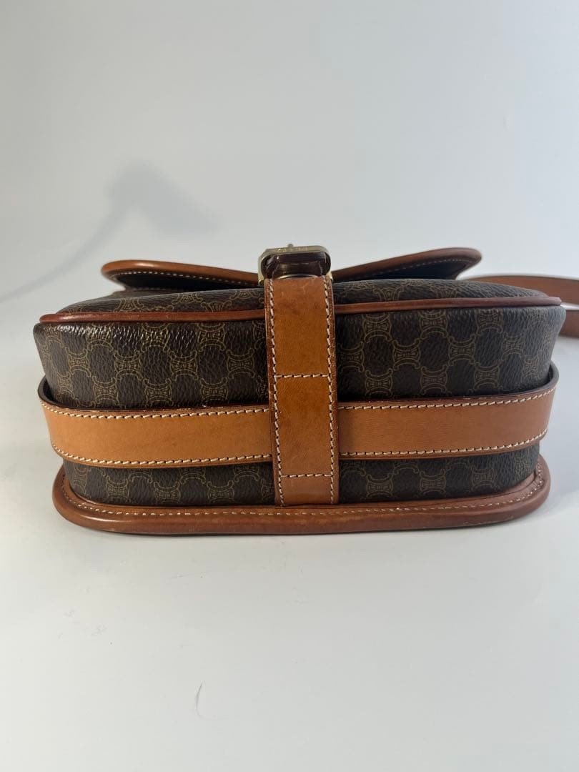 CELINE Vintage Leather Shoulder Bag M92 Black Women’s Crossbody Bag