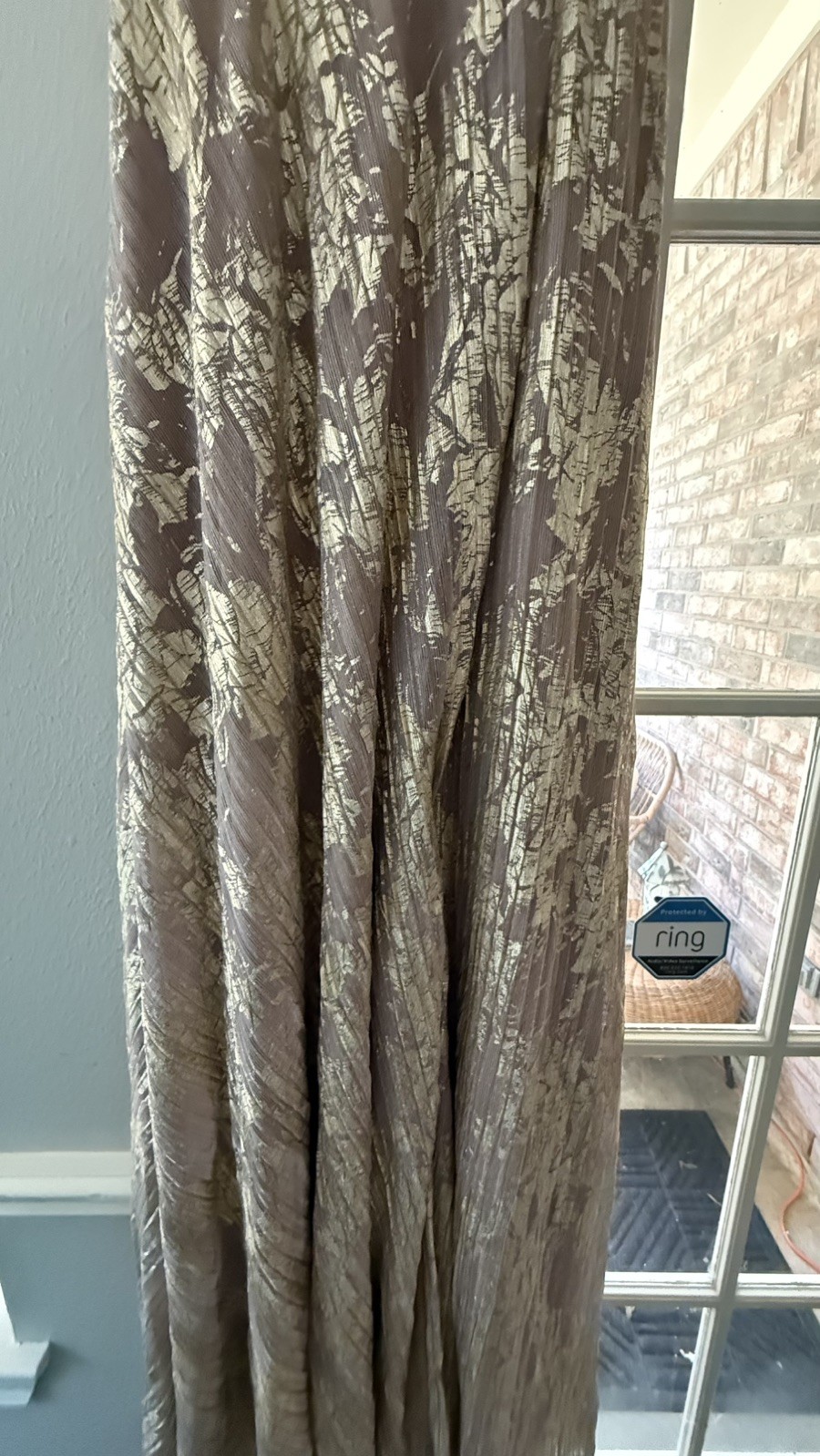 Betsy & Adam Metallic Rose Gold Floral One-Shoulder keyhole Dress Gown size 2