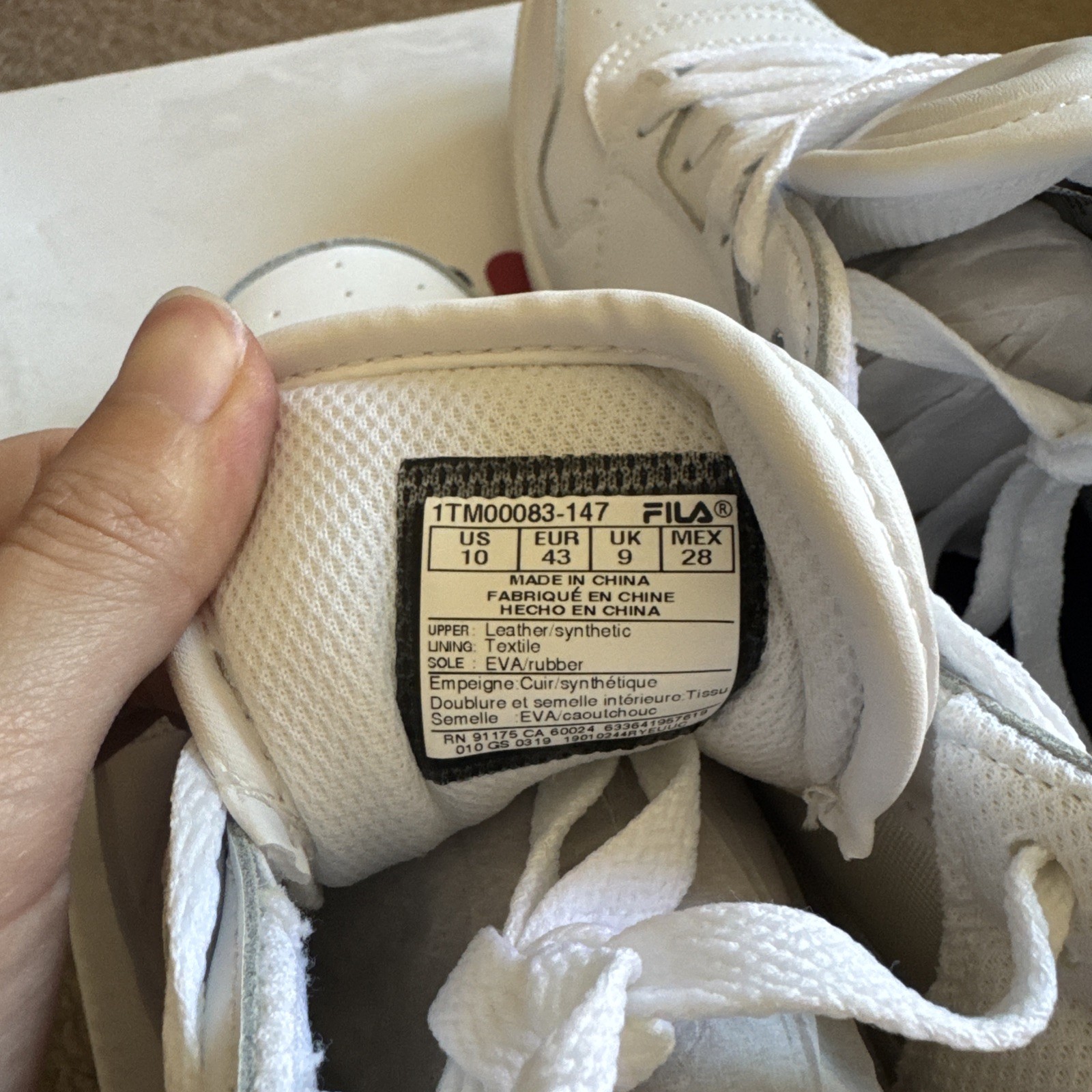 Fila T-2 Snow White Men’s Tennis Shoes Size 10
