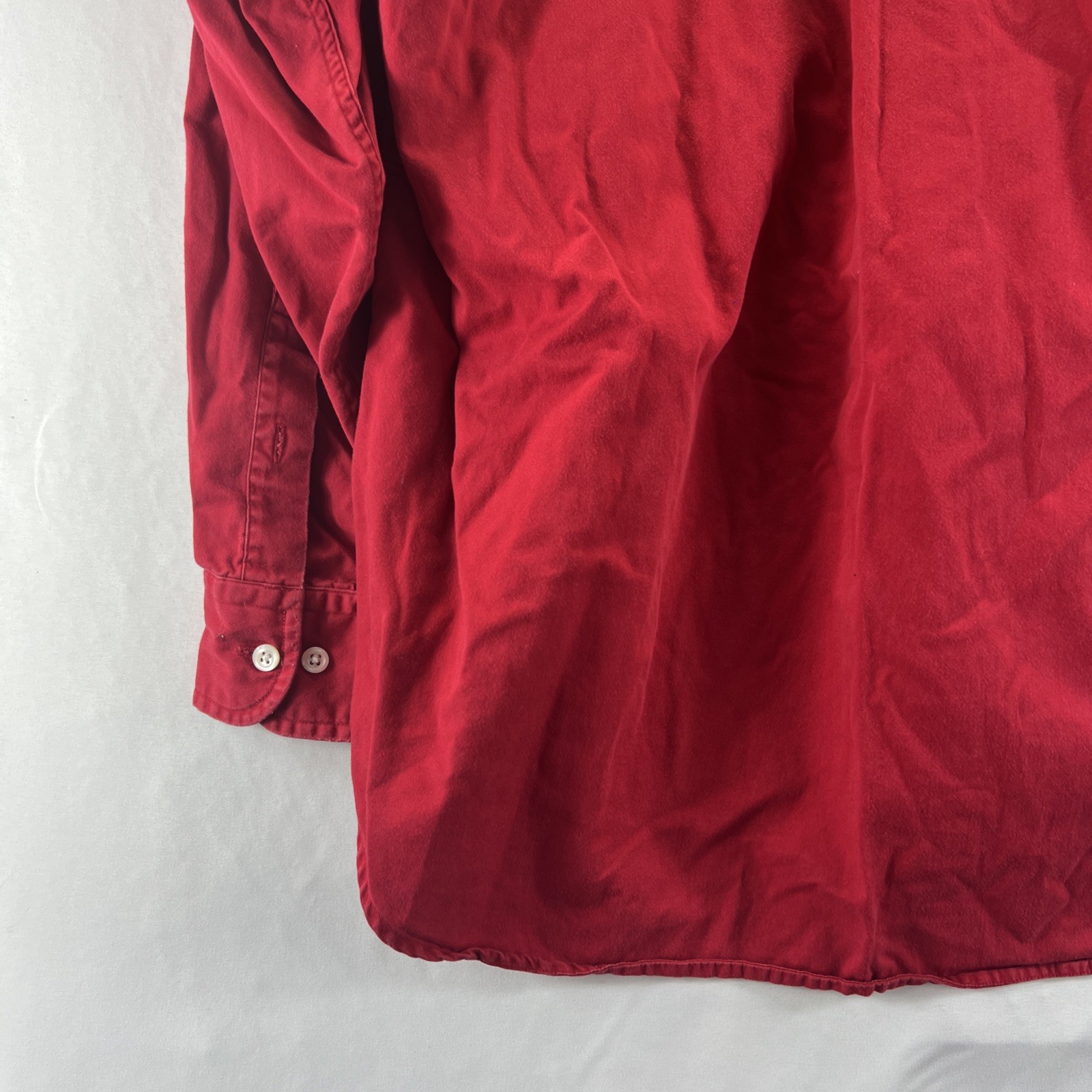 Norsport Red 100% Cotton Long Sleeve Button Down Collared Shirt Men’s Size L