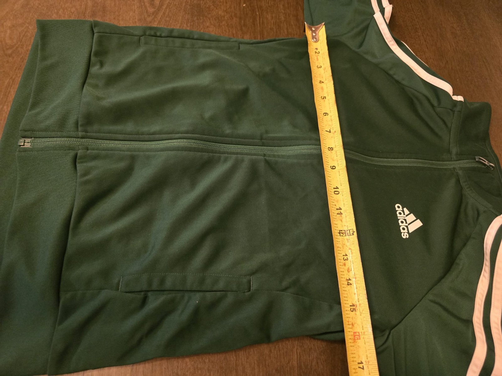 Adidas Essentials 3-Stripes Track Jacket Size S Green White Full Zip IM2821