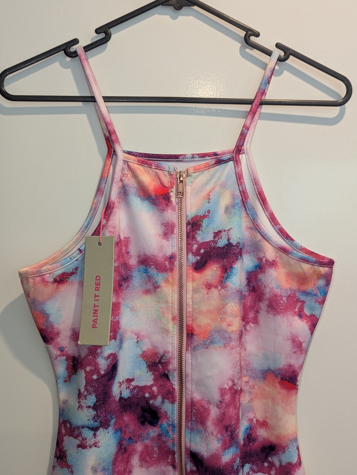 Paint It Red Dress New Tags Size S Watercolour Tie Dye Singlet Mini RRP $69.95