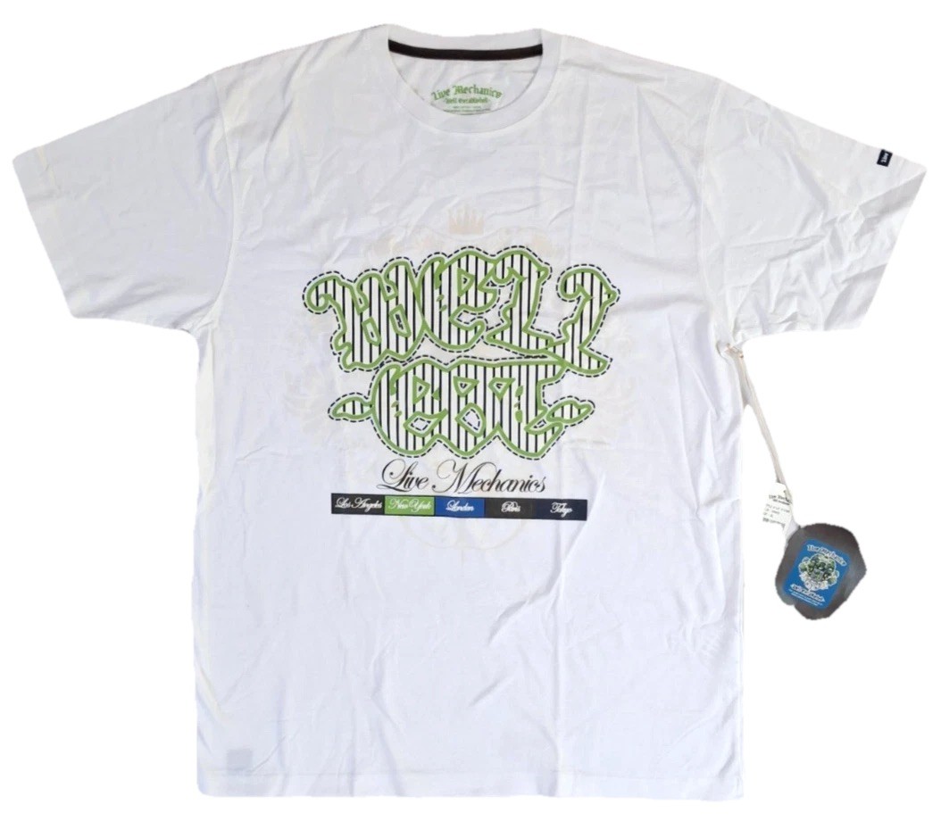 Vintage Live Mechanics Mens Tee Shirt XL Graphic Print with Magnet Art Y2K NWT