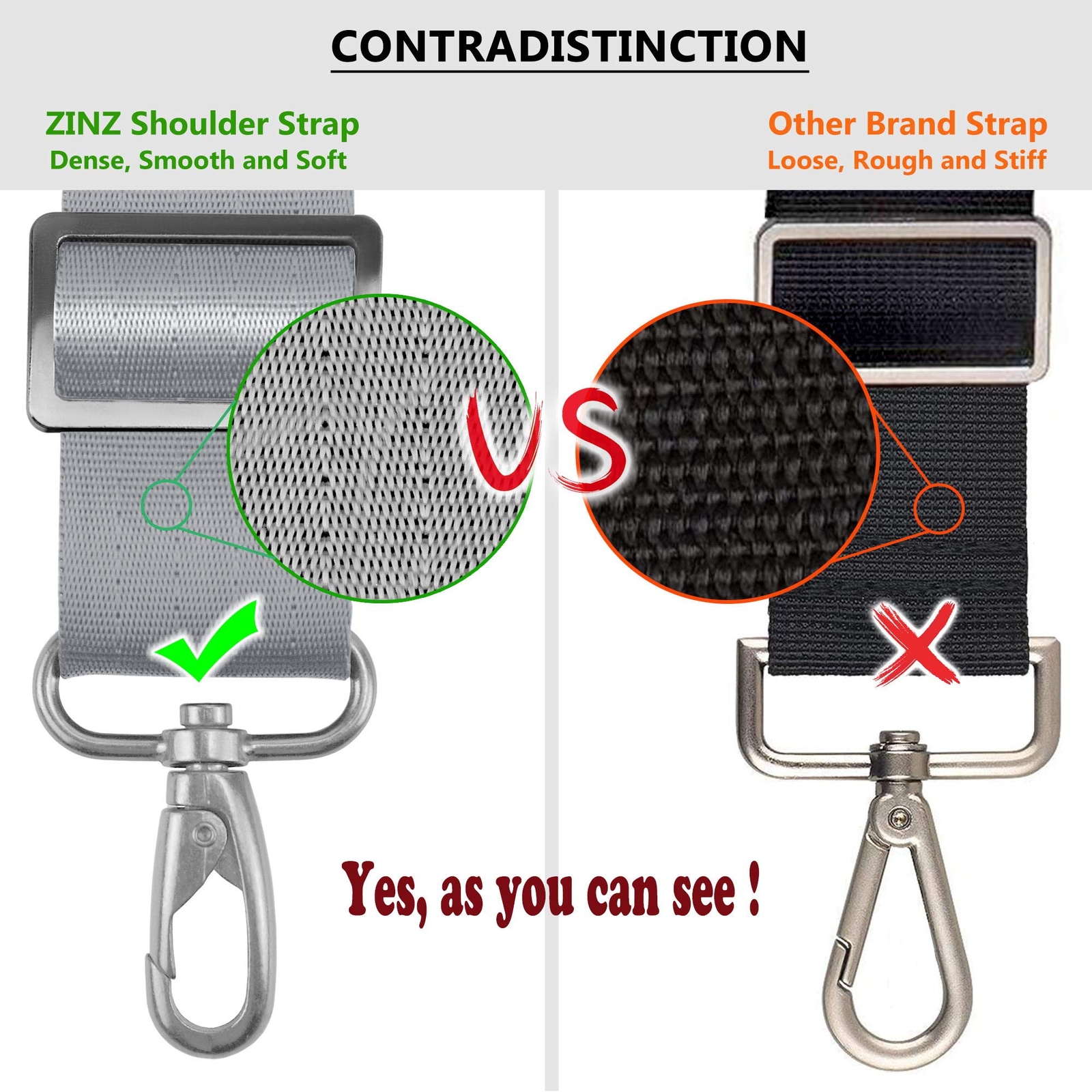 Shoulder Strap, 57″ Padded Adjustable Shoulder Bag Strap Replacement (Gray)