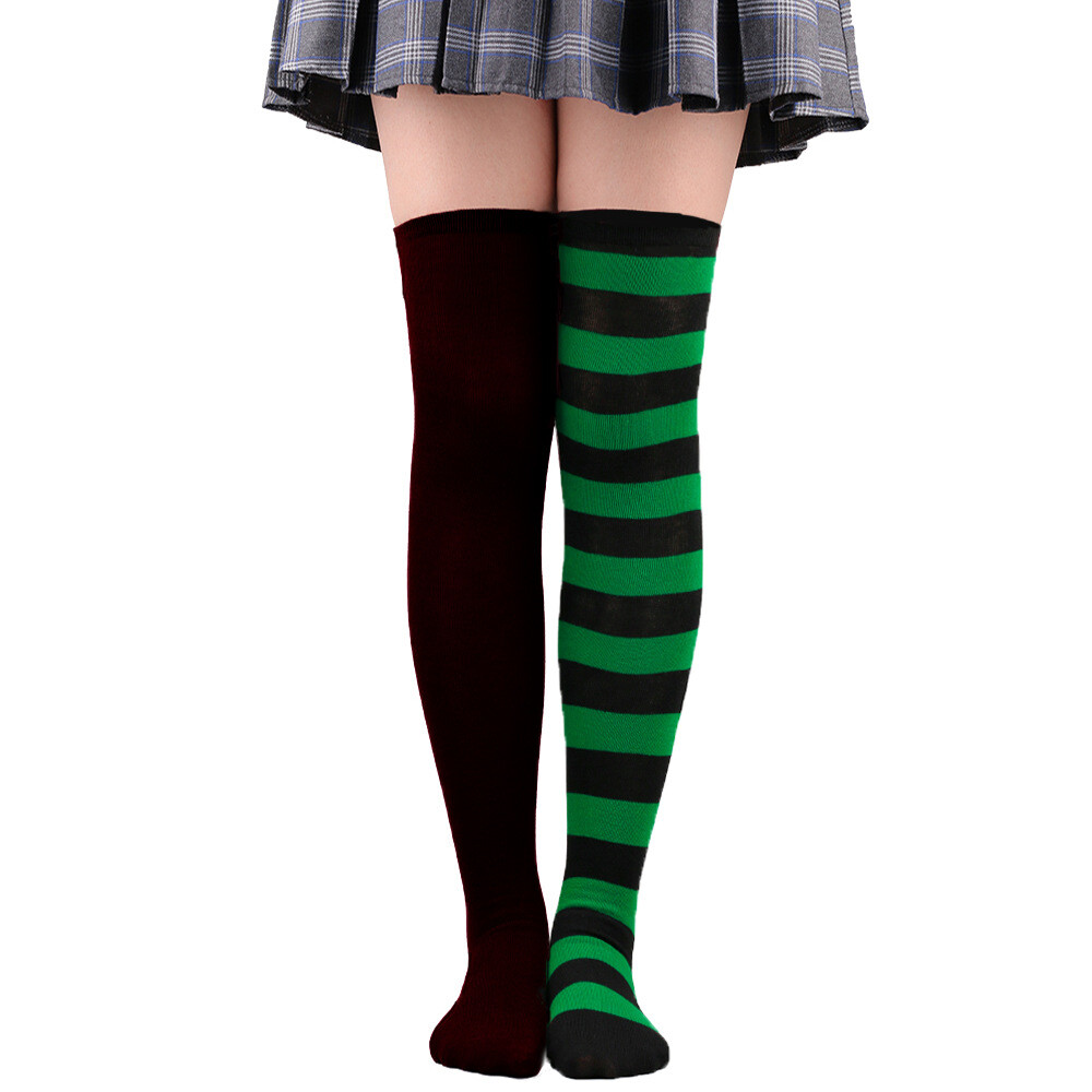 Soft Ladies Top Stay Up Extra Contrast Long Socks Thigh High Over the Knee Socks