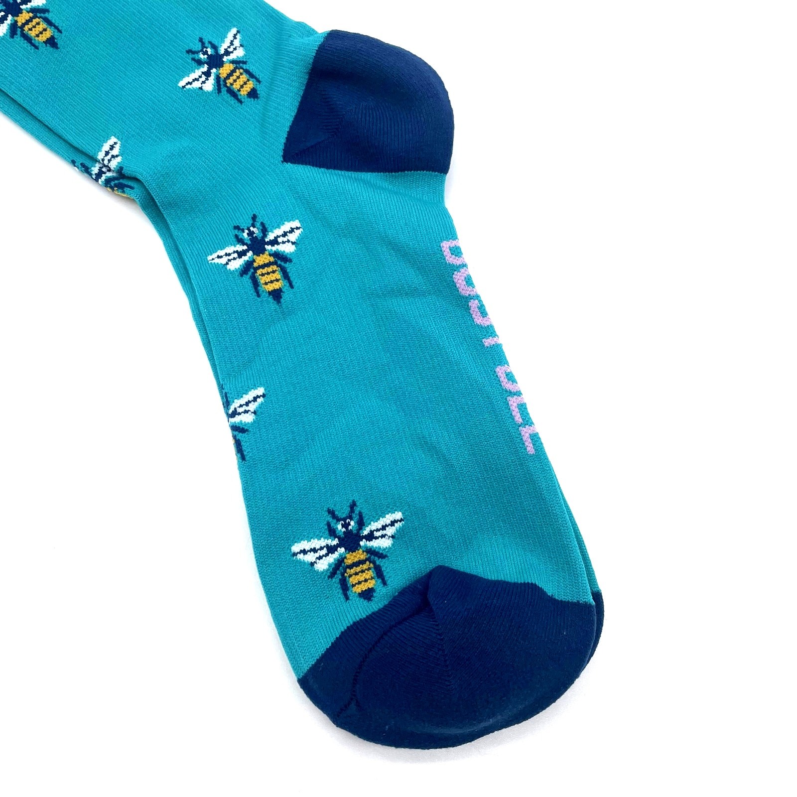 1 Pair FIGS Compression ‘Bee’ Blue Green Socks Size Medium