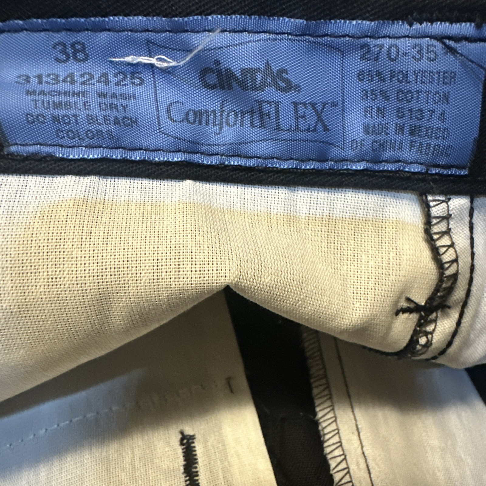 Lot 2 Cintas Comfort Flex Black Cargo Work Pants Size 38×32 #270-35 Relaxed Fit