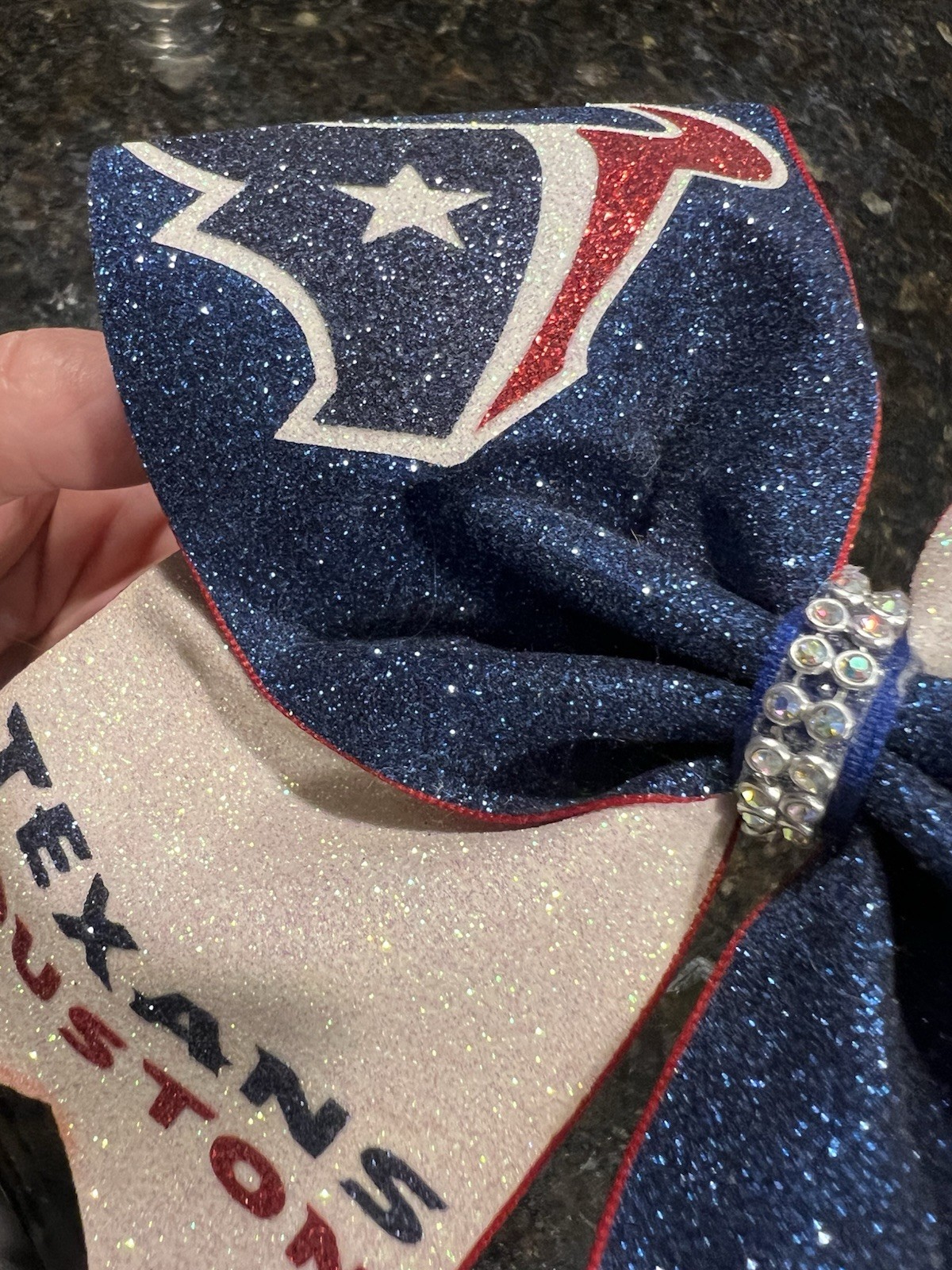Houston Texans Hair Bow With Logo Glitter Sparkle Football Cheer
