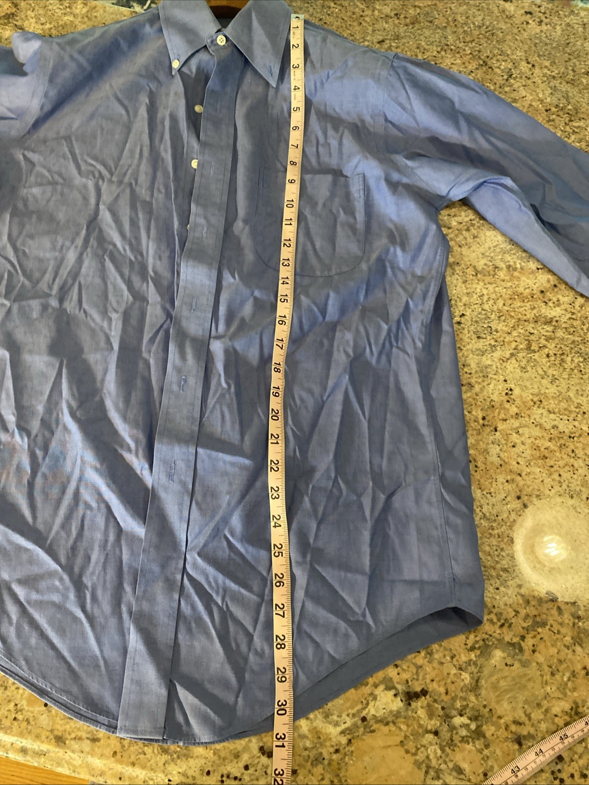 Brooks Brothers Mens Blue Long Sleeve Button Up Shirt Size 14.5 14 1/2 -33