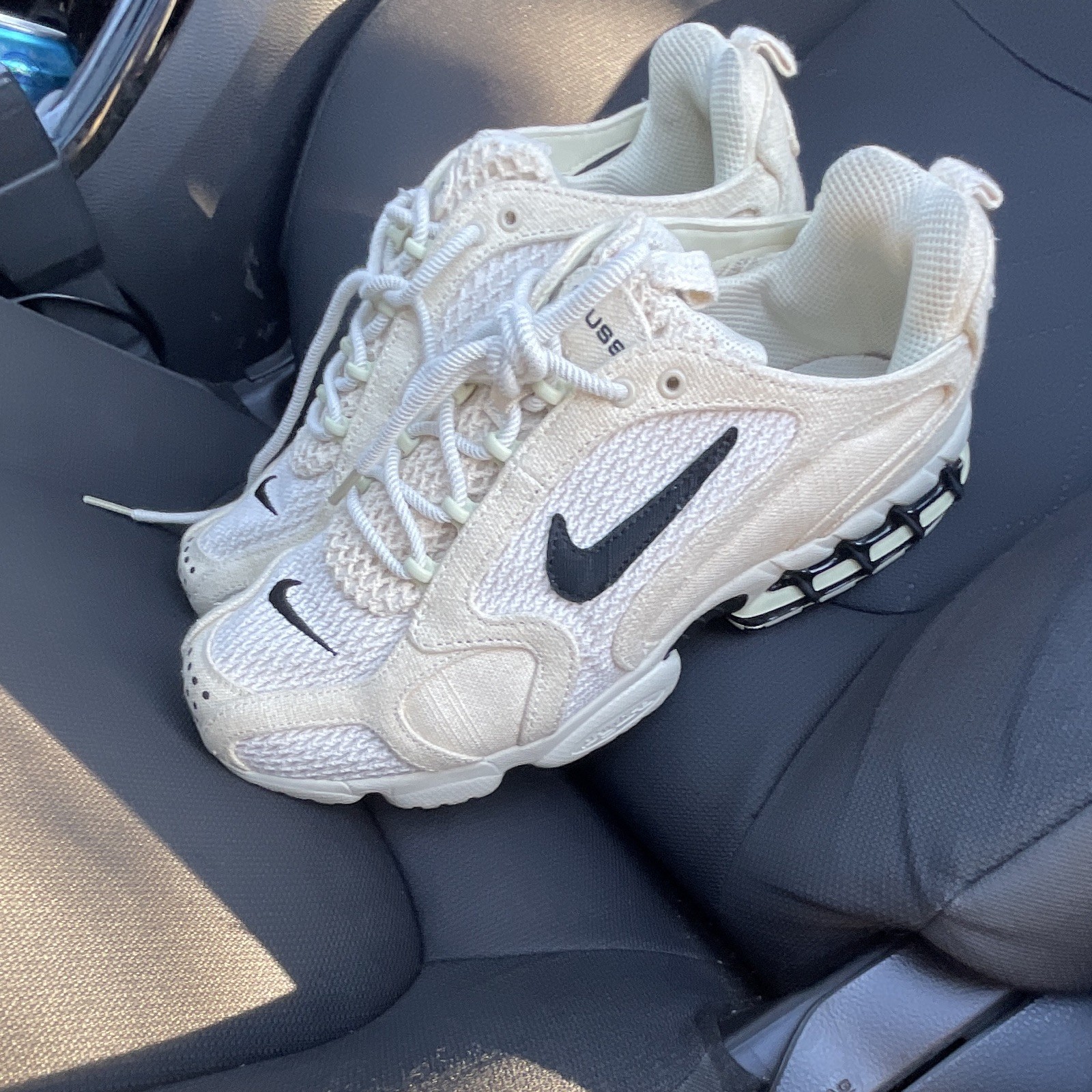 Nike Air Zoom Spiridon Men’s White/Black Low Top Lace-Up Athletic Sneaker