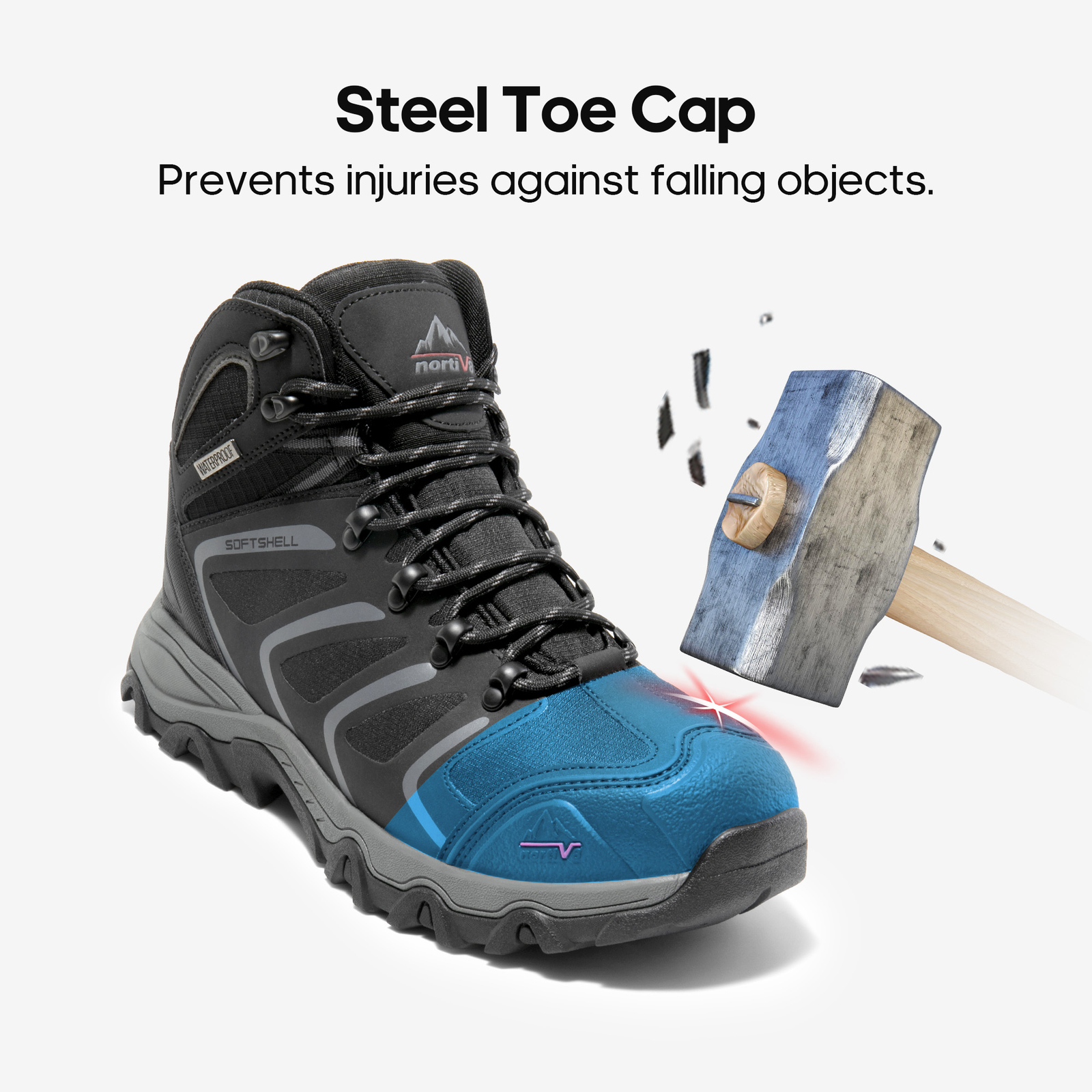 NORTIV 8 Men’s Work Boots Waterproof Safety Boots Construction Steel Toe Boots