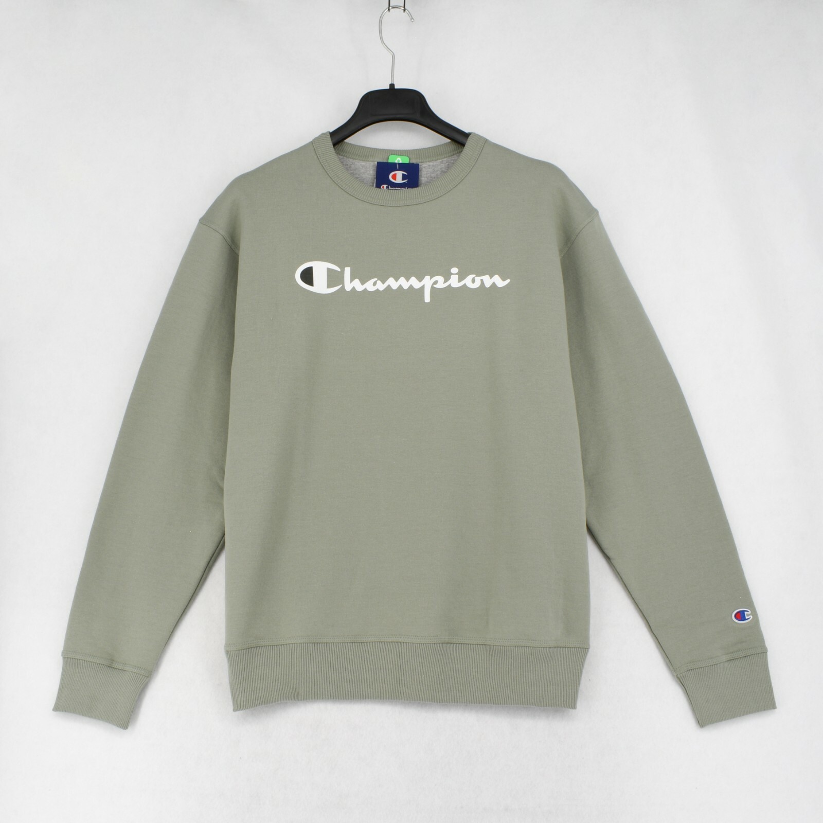 Champion Fleece Sweatshirt Mens Powerblend Script Logo Athletics Pullover Green