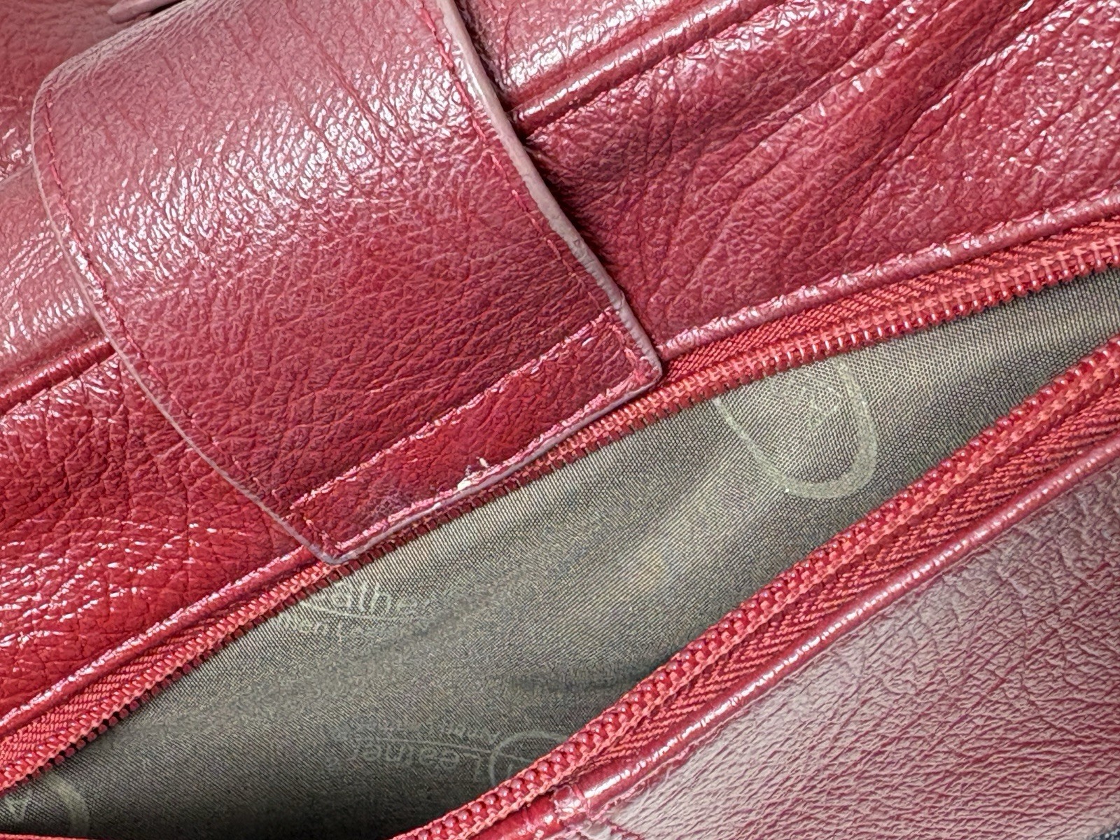 Ameri Leather Hillary Crossbody Red Bag W/ Handle Doctor Bag 13” X 6.75. 6.75