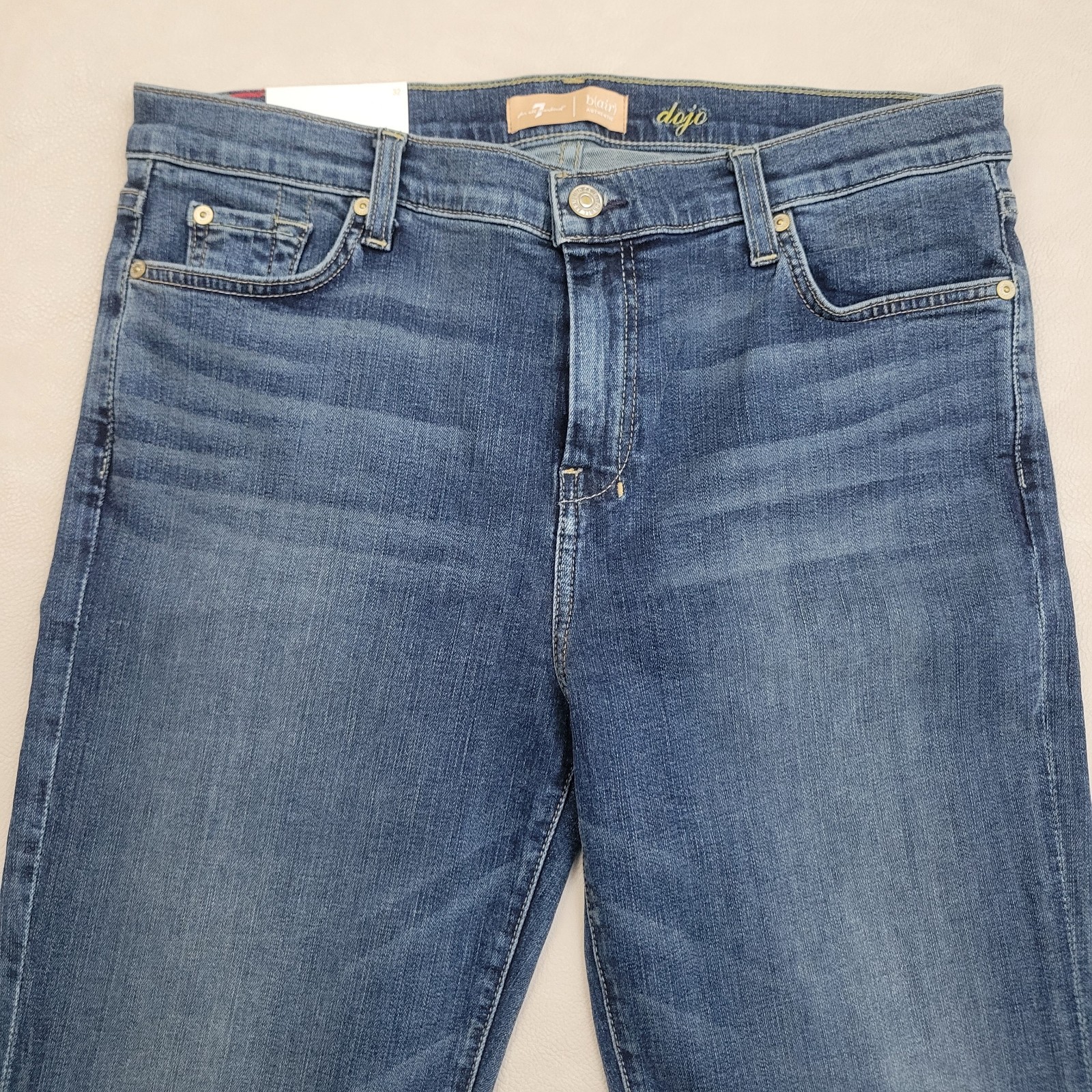 7 For All Mankind Tailorless Dojo Wide Leg Flare Trouser Blue Jeans Size 32×34