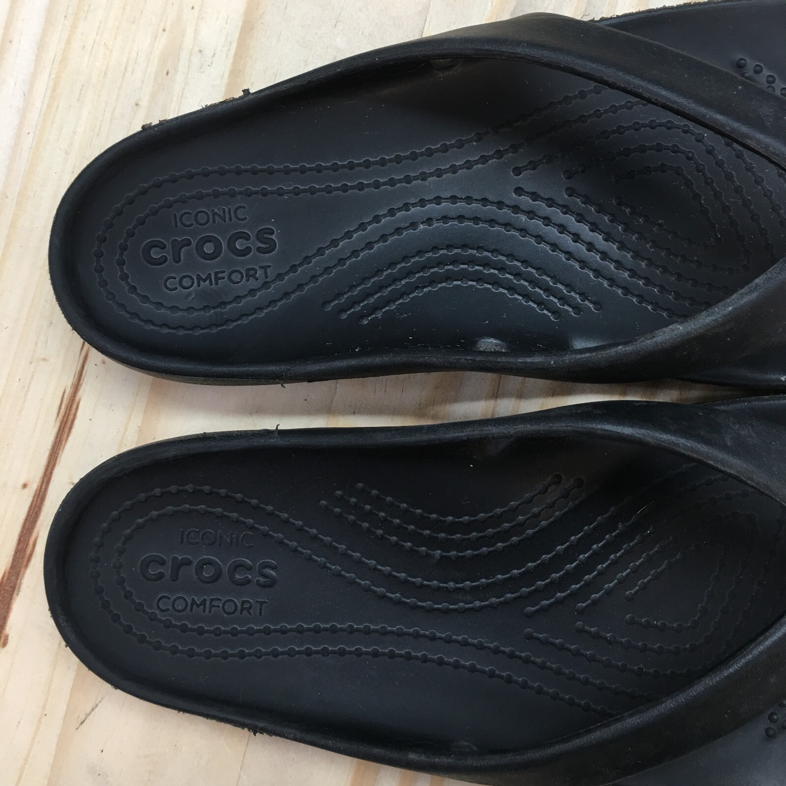 Crocs Sandals Womens 7 Kadee II Flip Flop Black Slip On Casual Comfort Toe Post