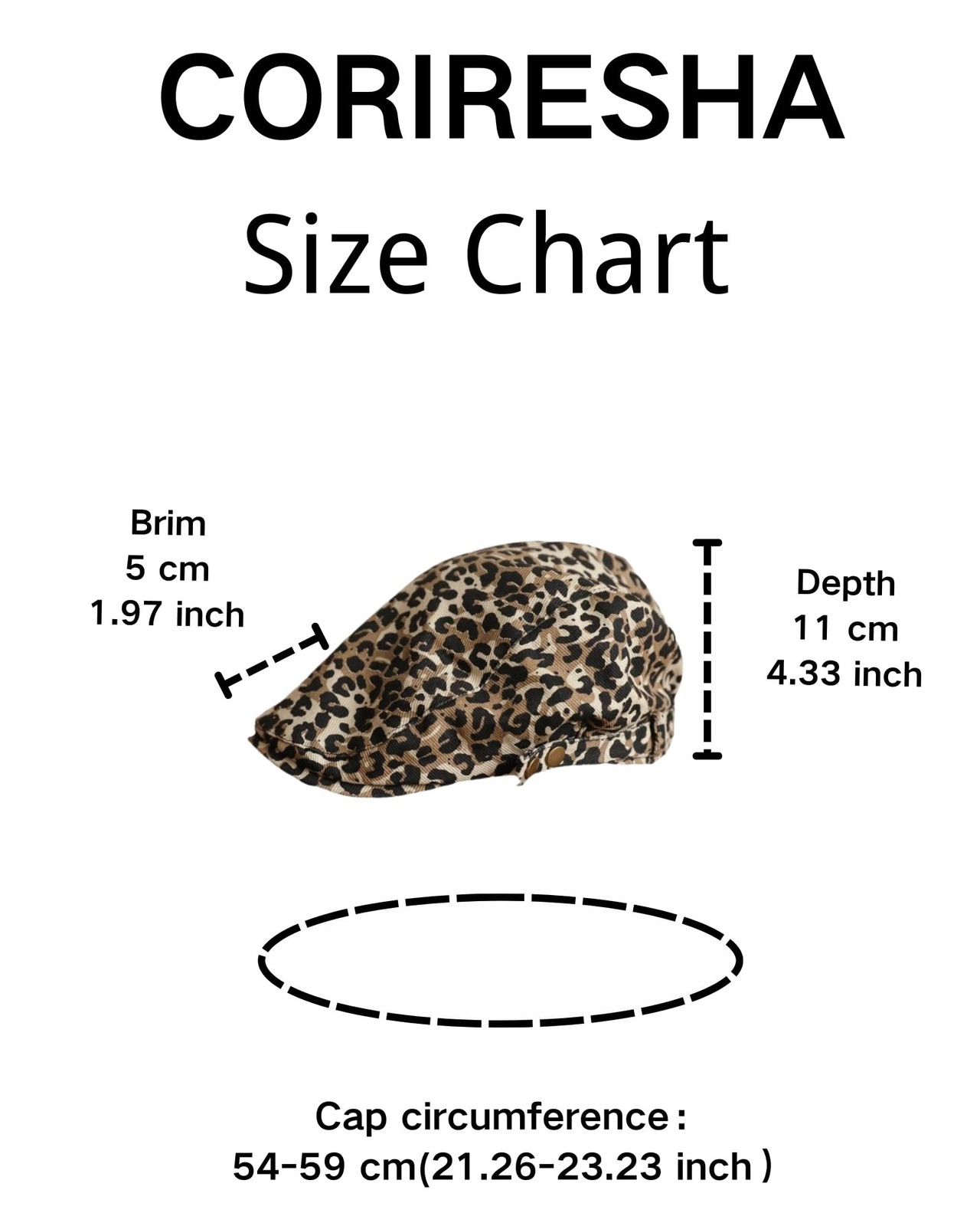 CORIRESHA Women’s Leopard Print Newsboy Cap Classic Adjustable Gatsby Cabbie …