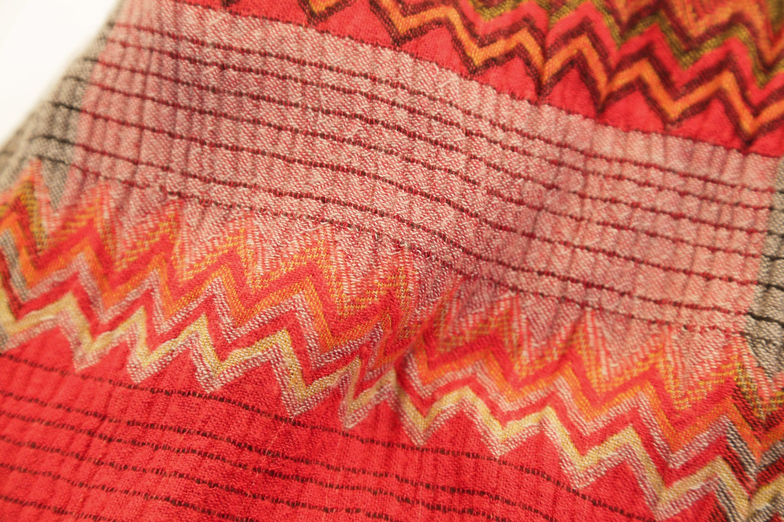 Y2K DIMRI Floral Striped Summer Scarf Wrap Soft Rayon Rectangle Red Multicolor