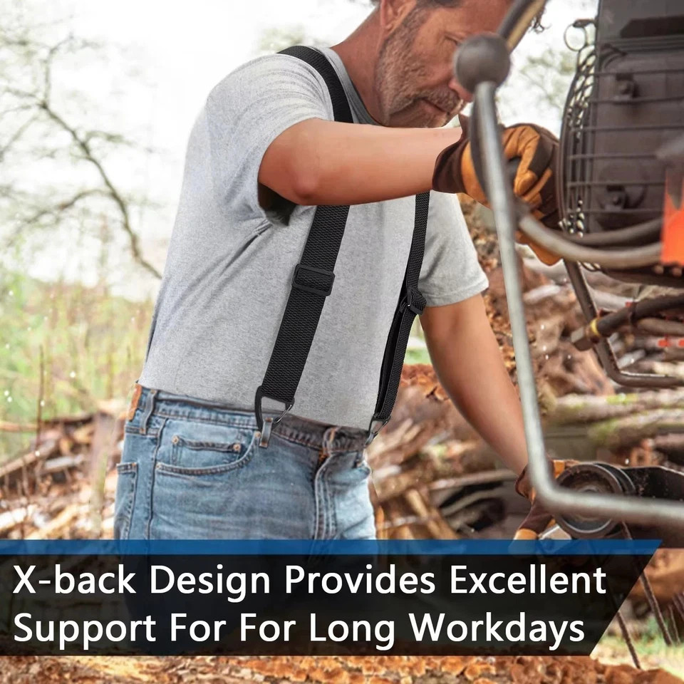 Suspenders for Men Heavy Duty X Shape Back Hidden Suspender 1.5″ Under Clothing