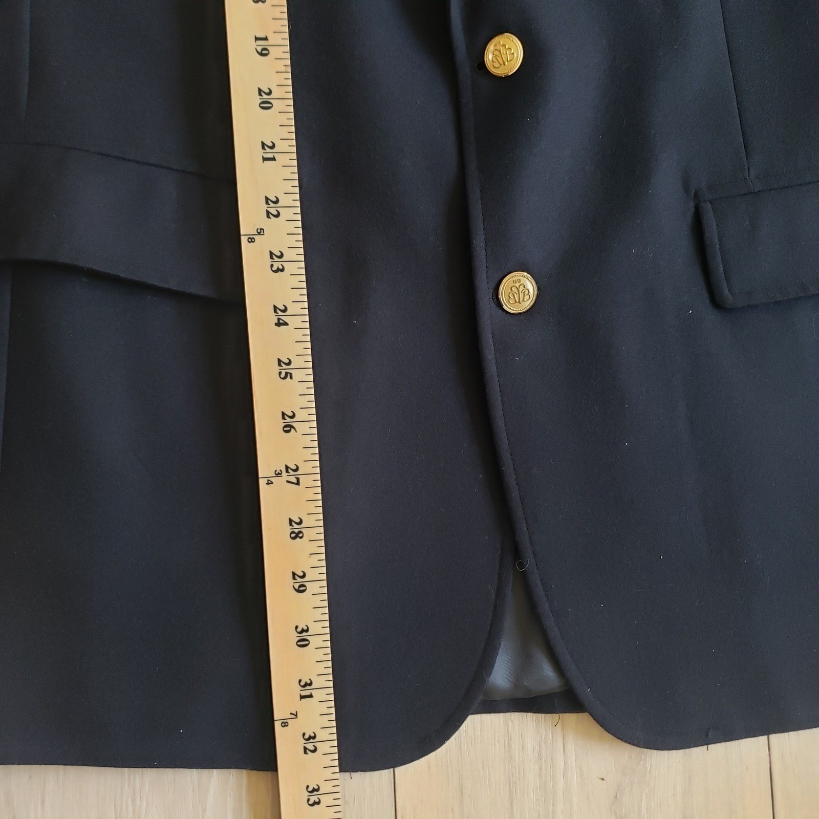 Brooks Brothers Blazer Mens 42L Navy Vintage Gold Buttons Union Made in USA