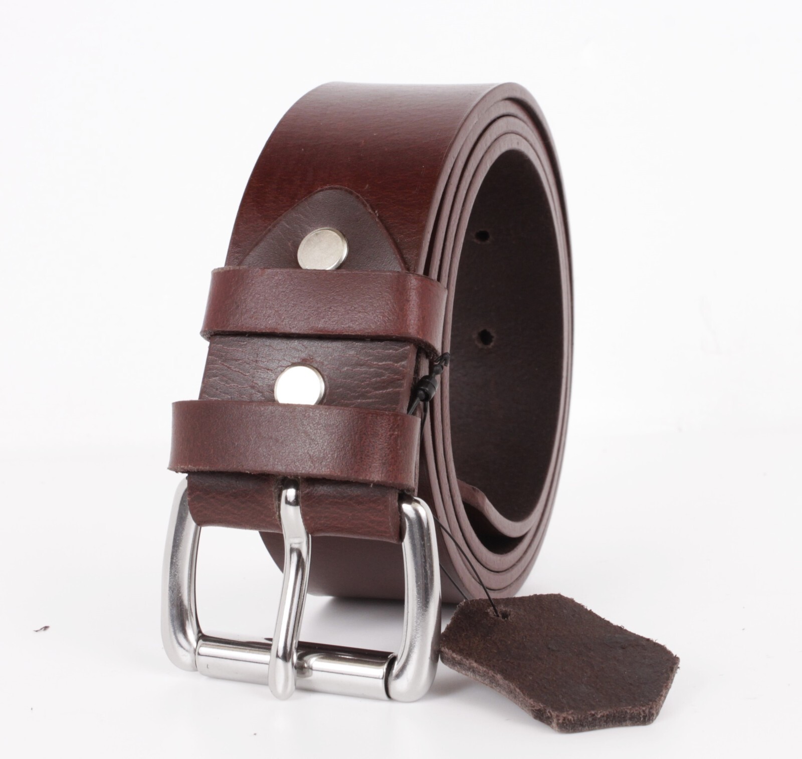 Men’s Genuine Buffalo FULL GRAIN Leather Belt 1.5” wide Amish Handmade in USA