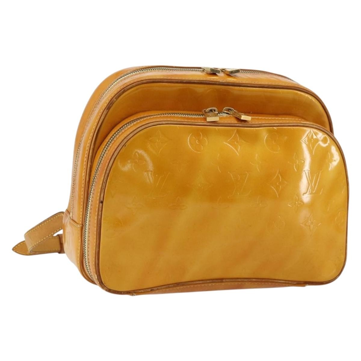 LOUIS VUITTON Monogram Vernis Marley Backpack Yellow M91040 LV Auth bs34725