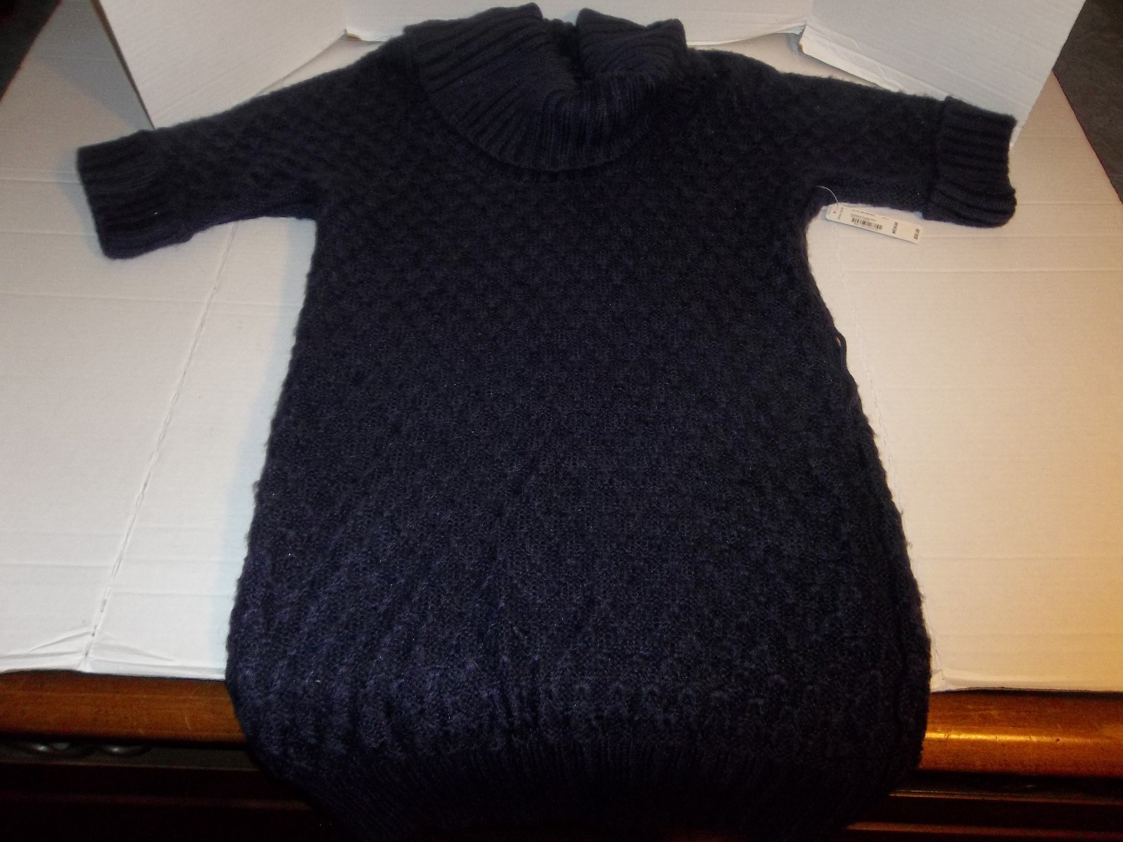 NWT Womens Size M a.n.a. Purple Cowl Sweater Dress Dolman Short Sleeve NO BELT