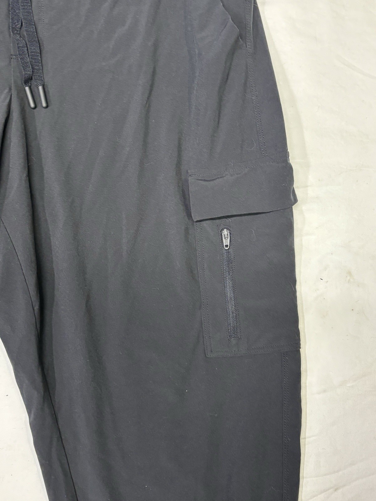 All in Motion Womens Jogger Pants Drawstring Elastic Waist Cargo Pockets Black L