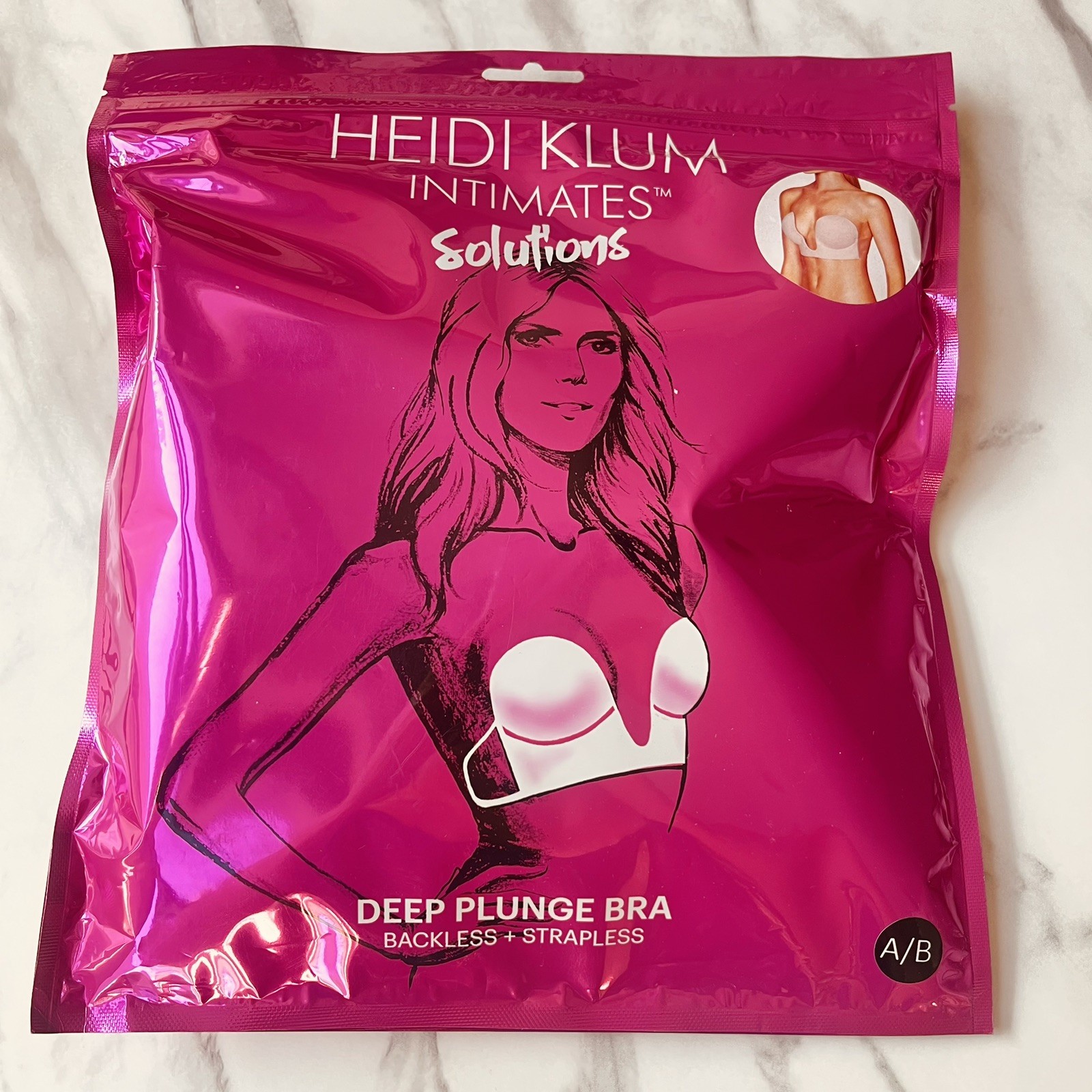 Heidi Klum Intimates Solutions Deep Plunge Backless Strapless Bra size A/B NIP
