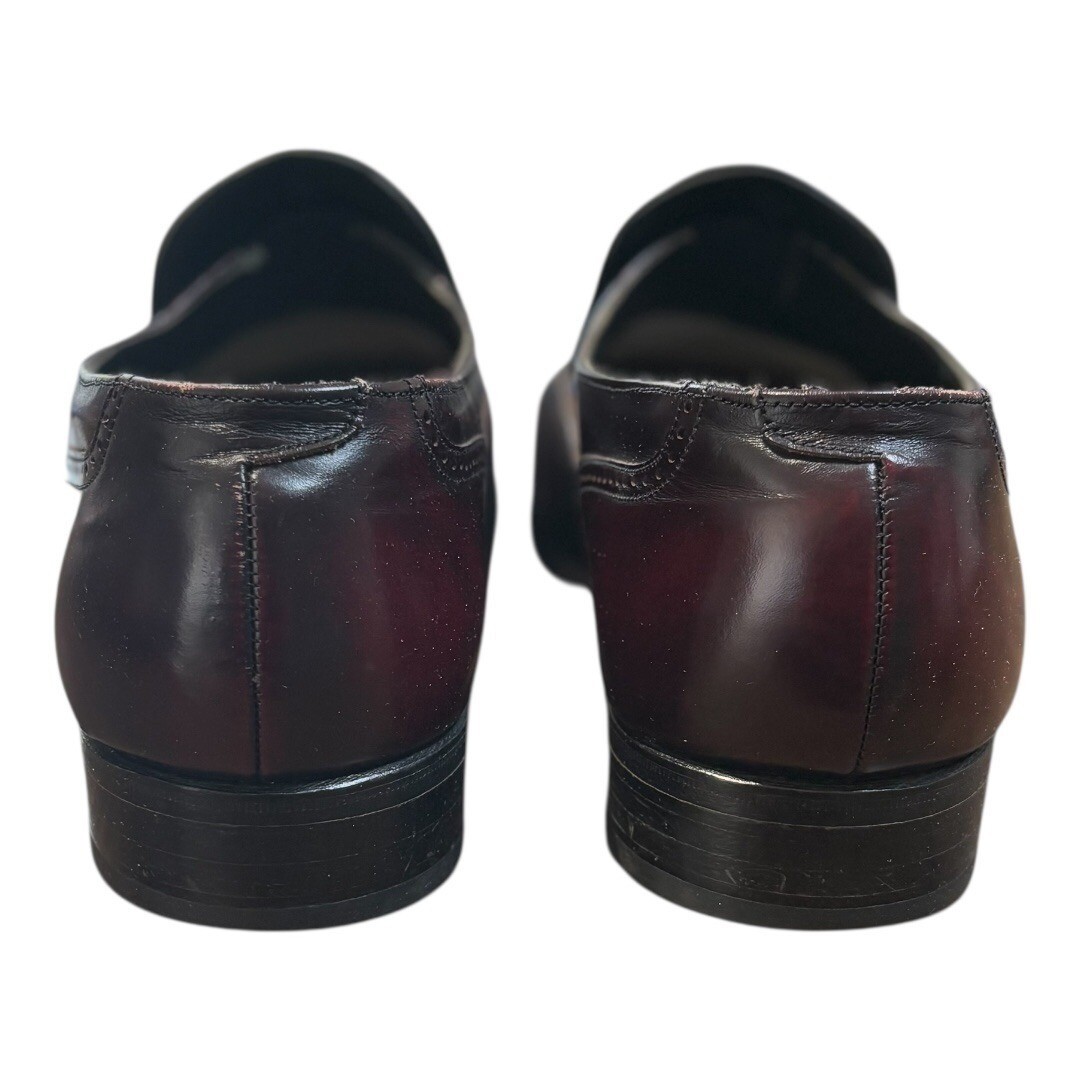 Florsheim Tassel Wingtip Loafers Men 9.5 D Burgundy Leather Brogue Slip On Shoes