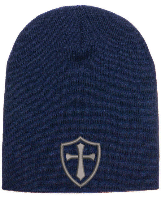 Crusader Cross Military Logo Embroidered Beanie with or without Cuff