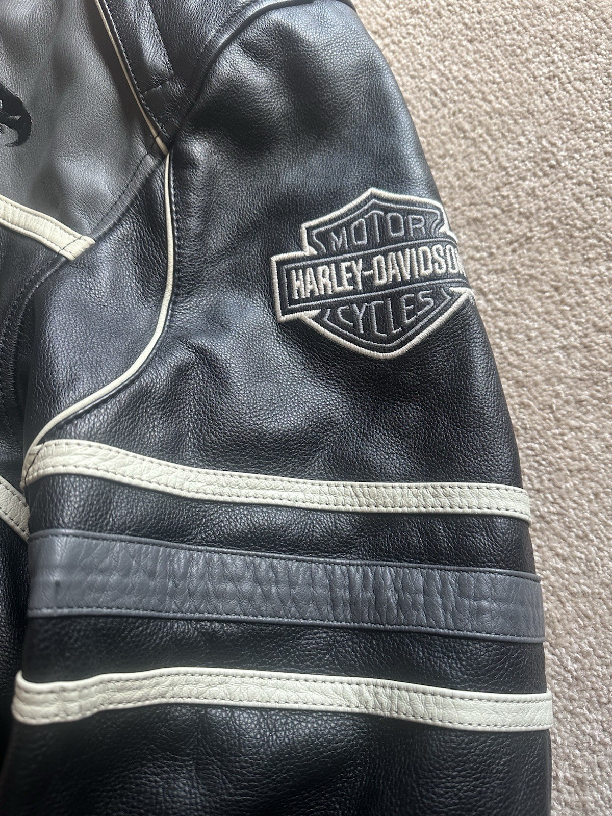 Harley Davidson Screaming Eagle Black Leather Jacket Men’s 3XL Vintage original