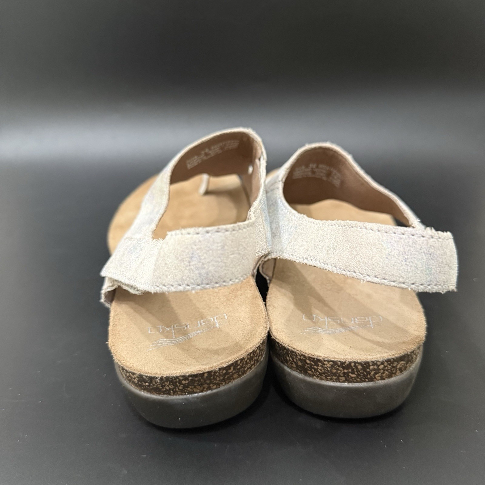 DANSKO Reece Pearl Petrol Iridescent Shimmer Leather Slingback Sandals Size 39