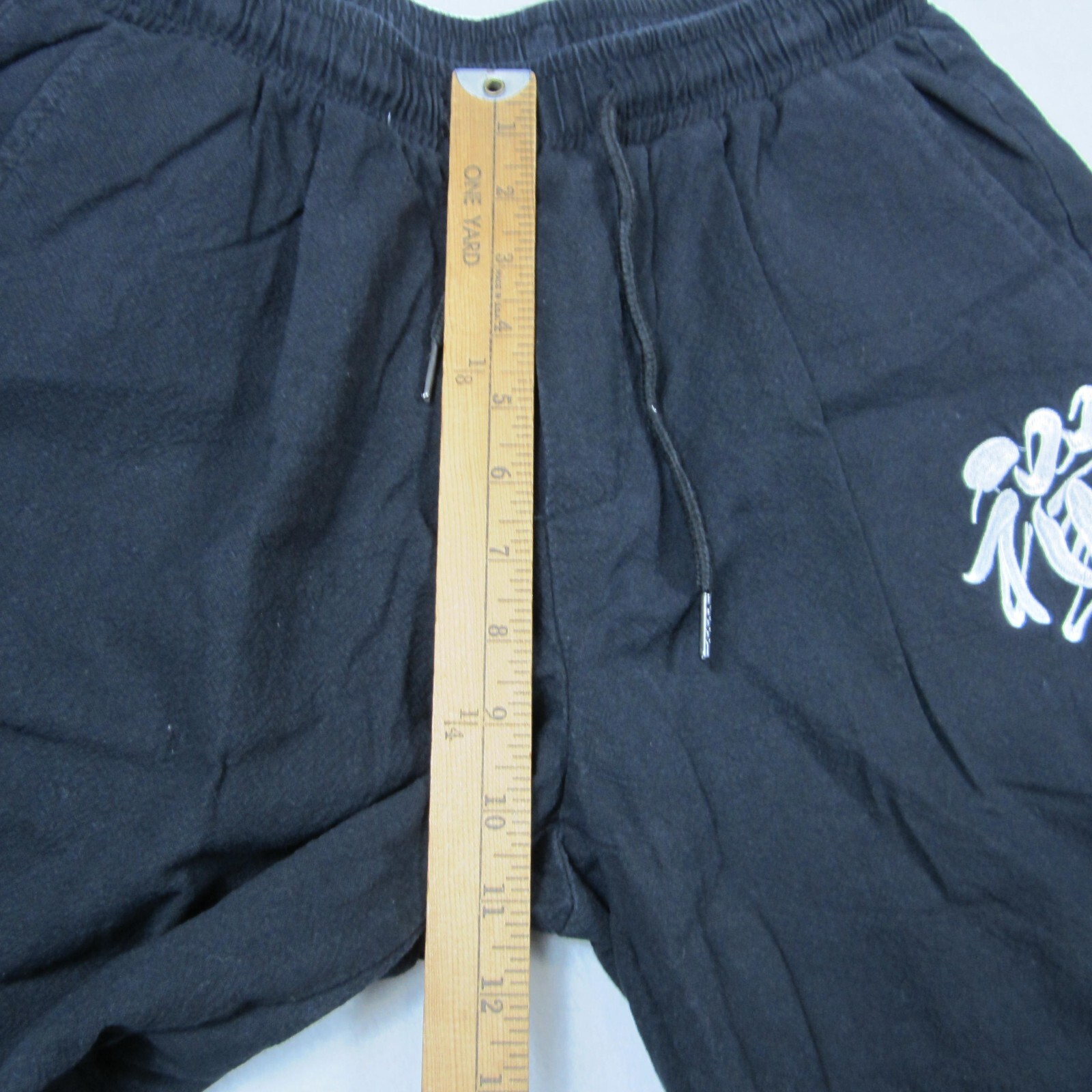 Oriental Jogging pants Adults size 28×23 Black baggy pockets lightweight